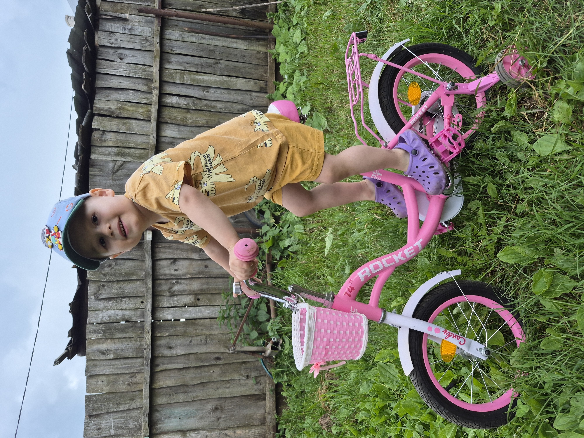 Summer afternoon in rural Kharnavy with bikes and flowers