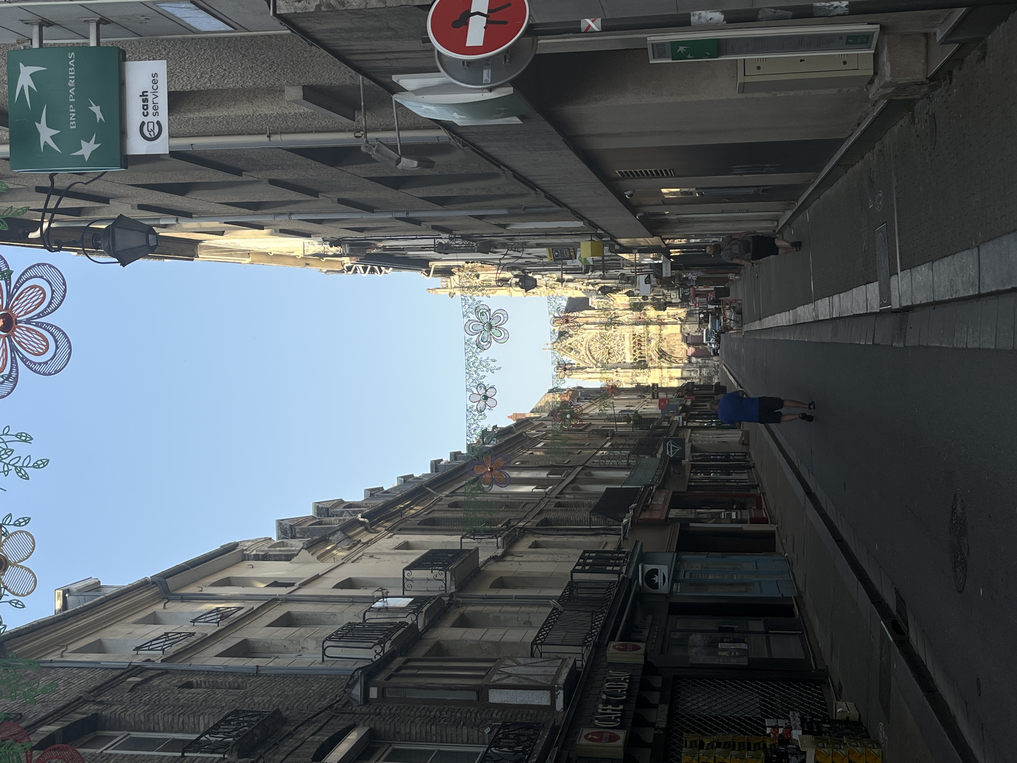 Dieppe from street to sky on a bright summer afternoon