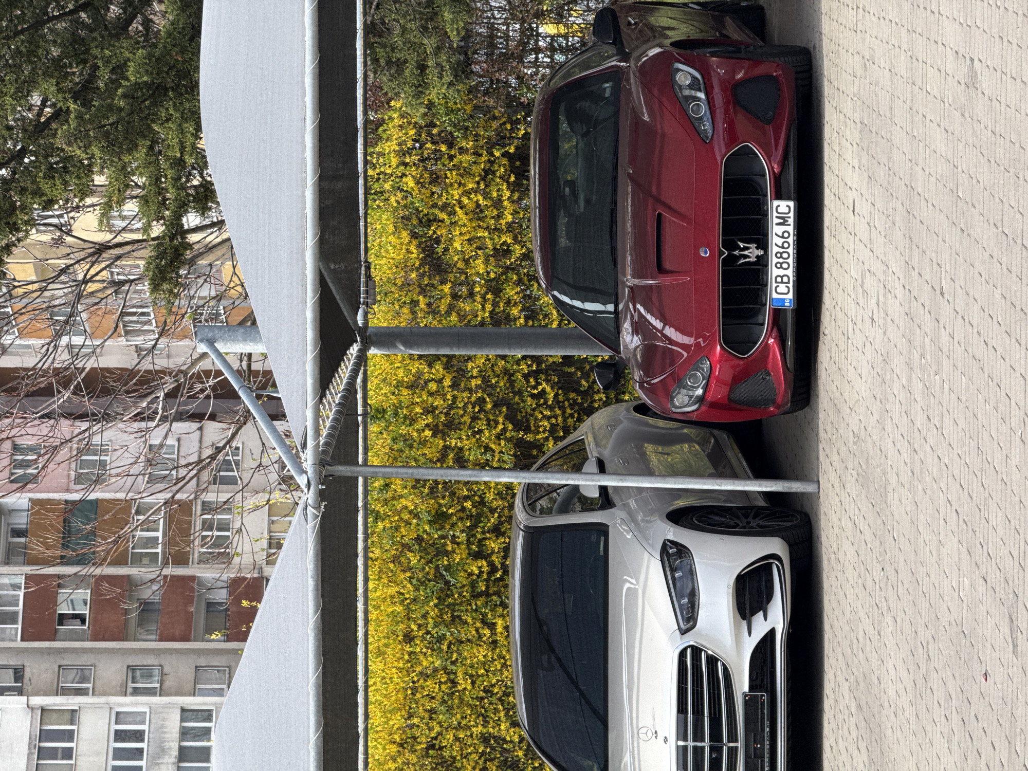 Morning scenes captured across Sofia include luxury cars, gym activity