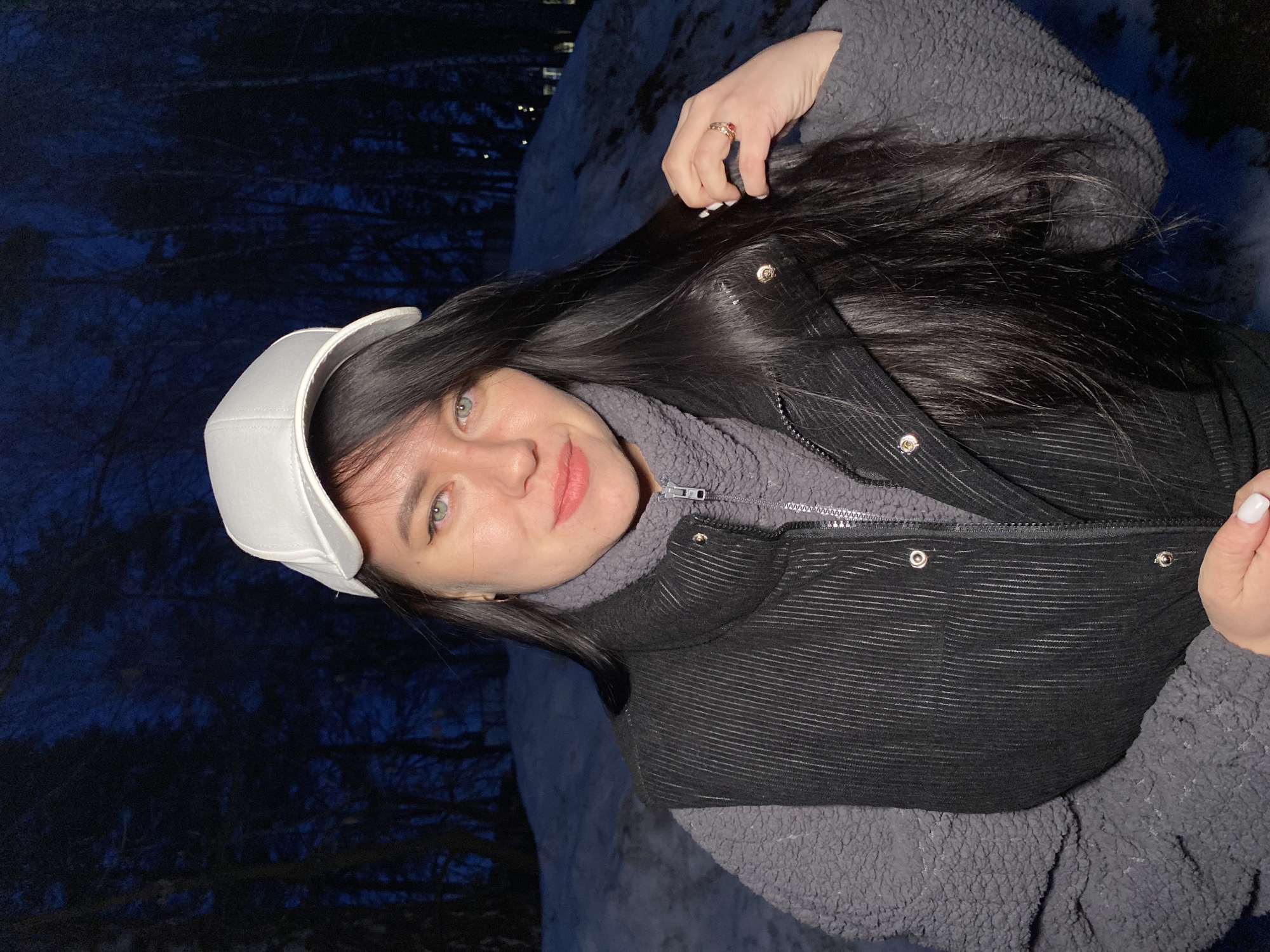 Woman photographed in winter attire in Chaikovsky, Russia