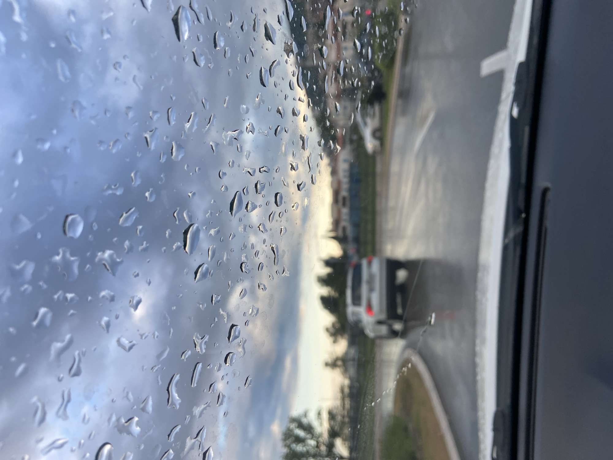 Heavy rain observed from vehicle in Budva, Montenegro
