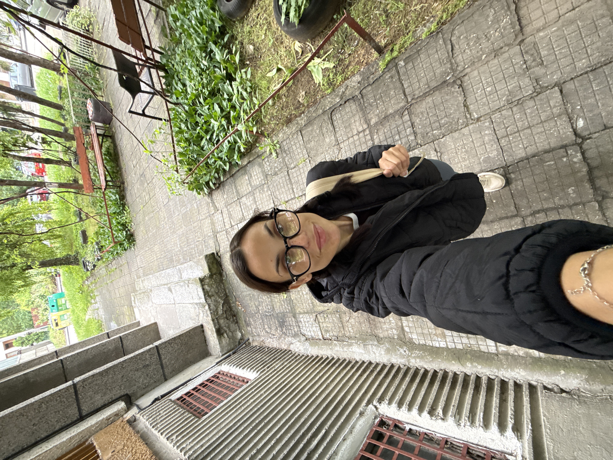 Morning moments captured in Pleven: selfie, rose, resting dogs