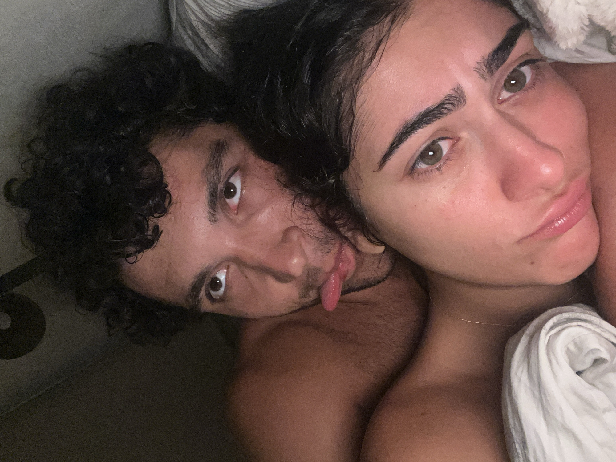 Late-night candid moments in bed, Madrid.
