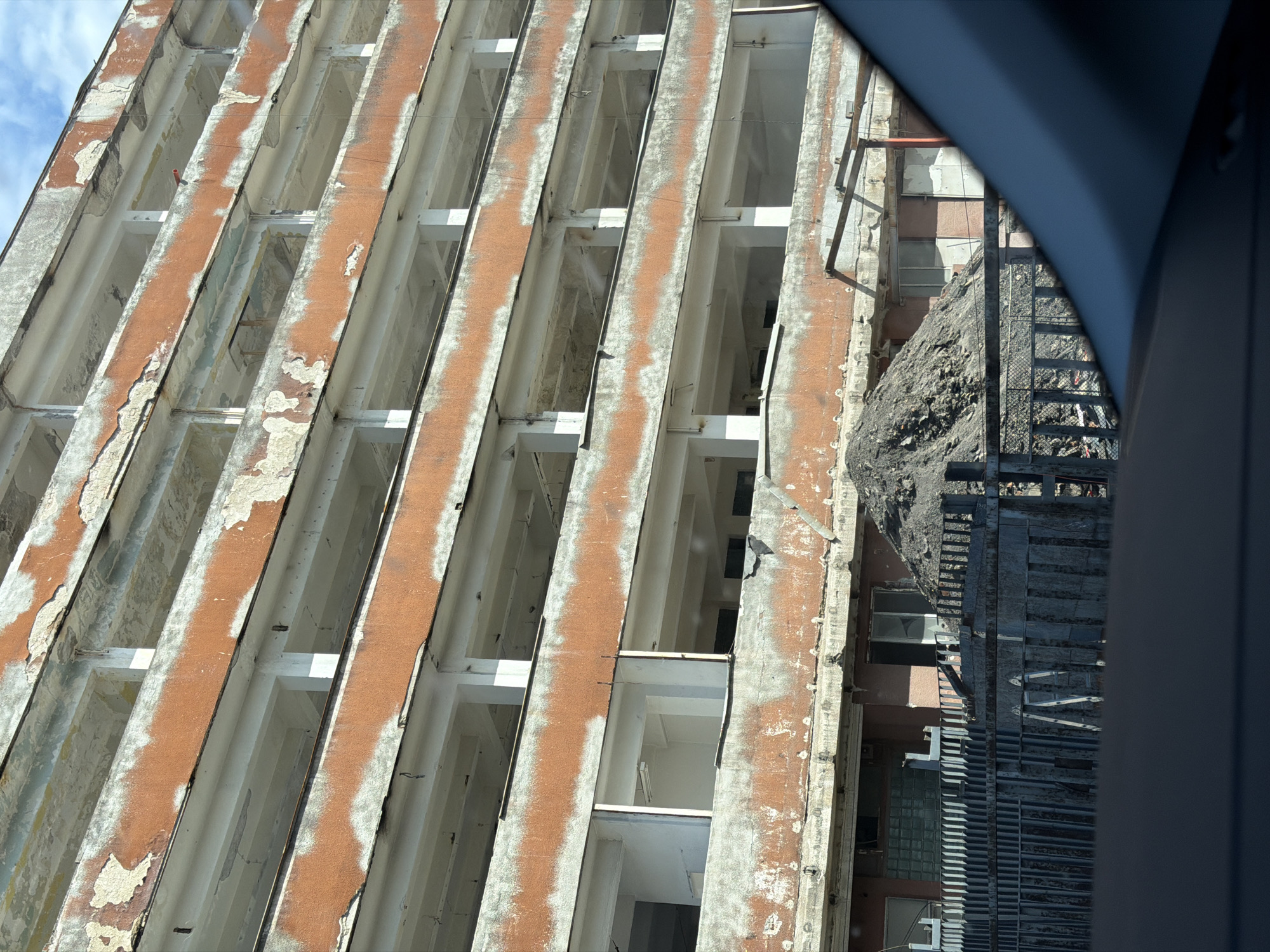 Unfinished building with empty window openings captured in Plovdiv