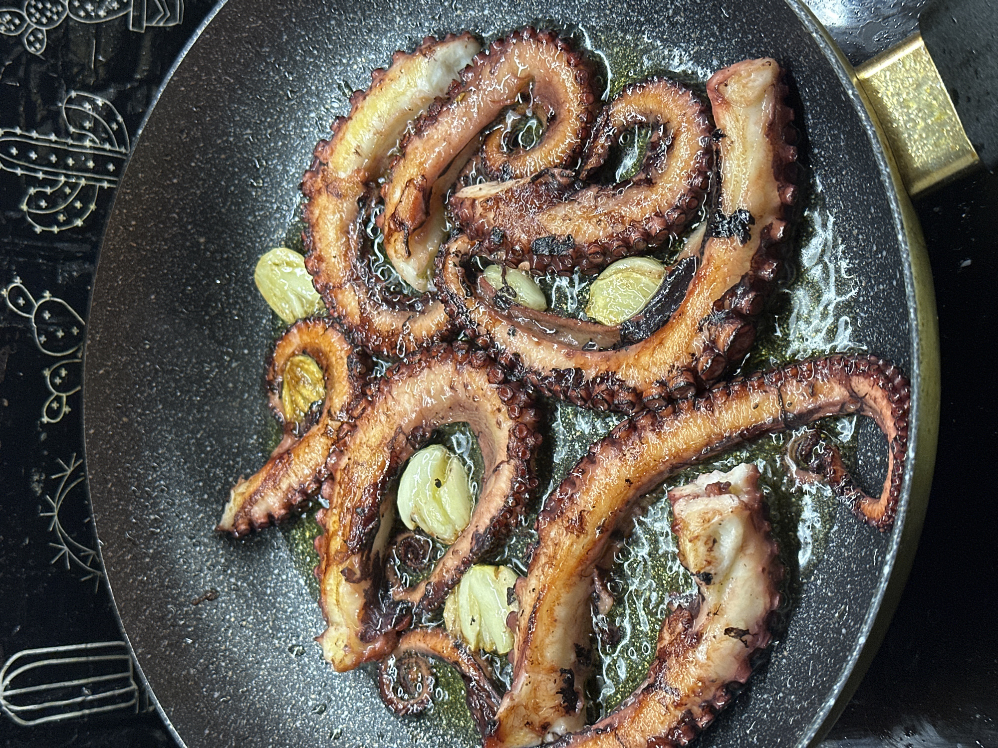 Octopus cooking captured in Sandanski, Bulgaria kitchen