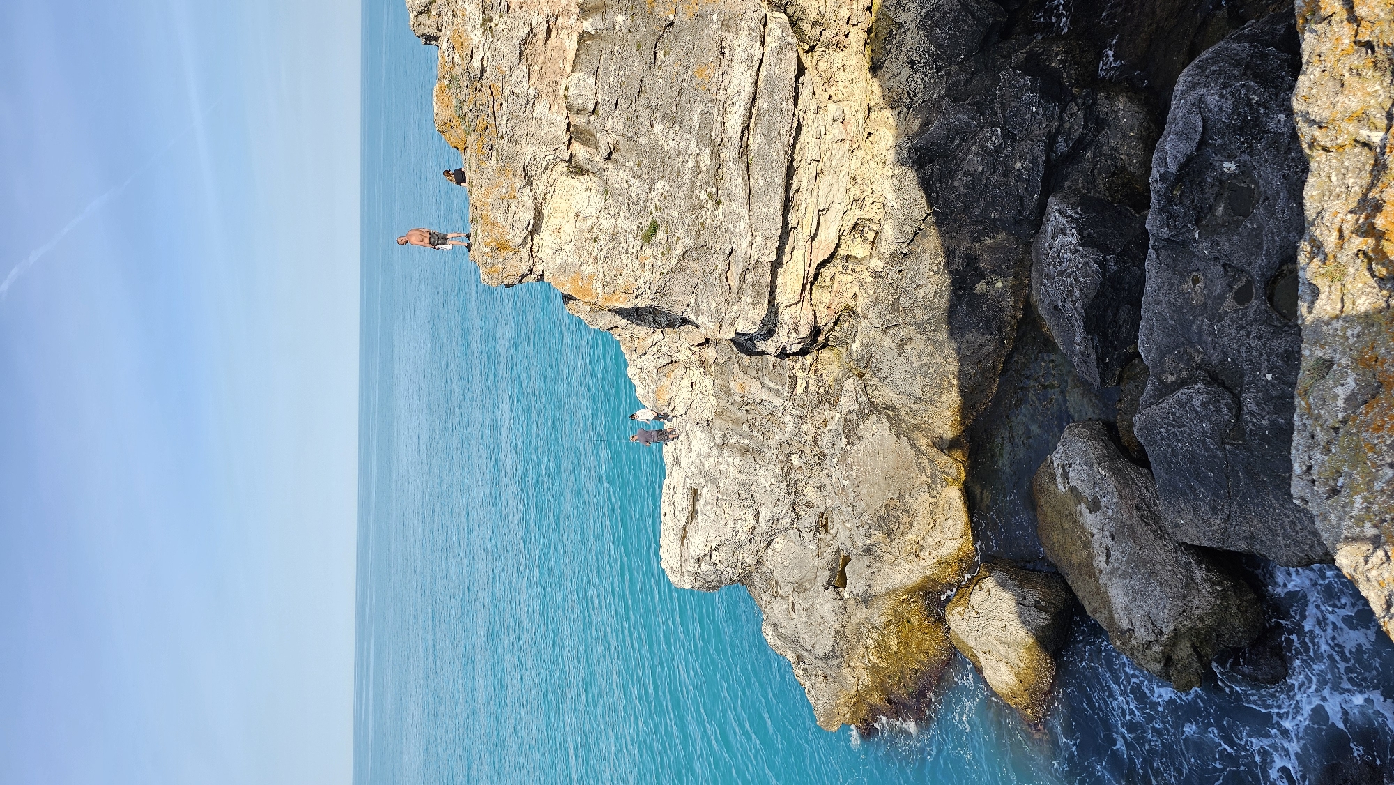 Natural coastal arch formation documented by witness