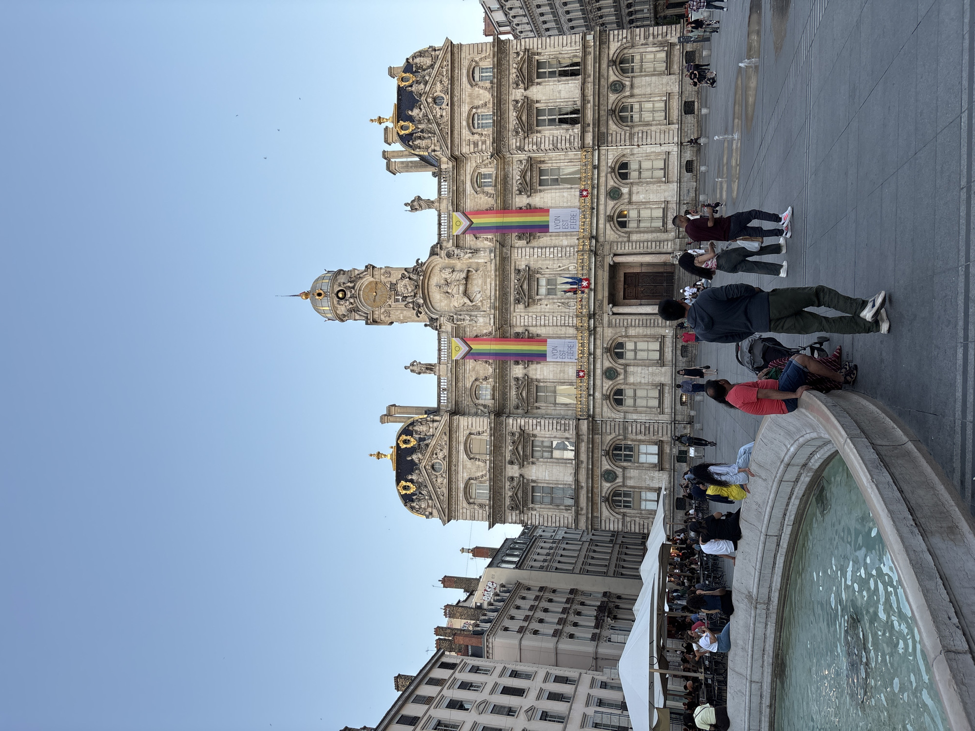 Evening documentation of Lyon's Place des Terreaux landmarks captured