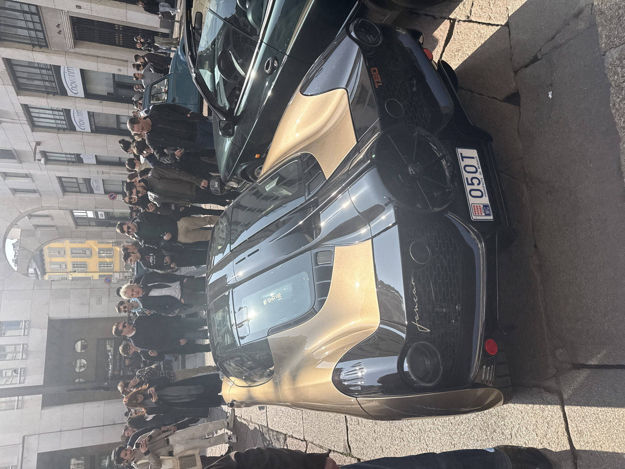 Luxury supercar display draws crowds in Milan's historic squares