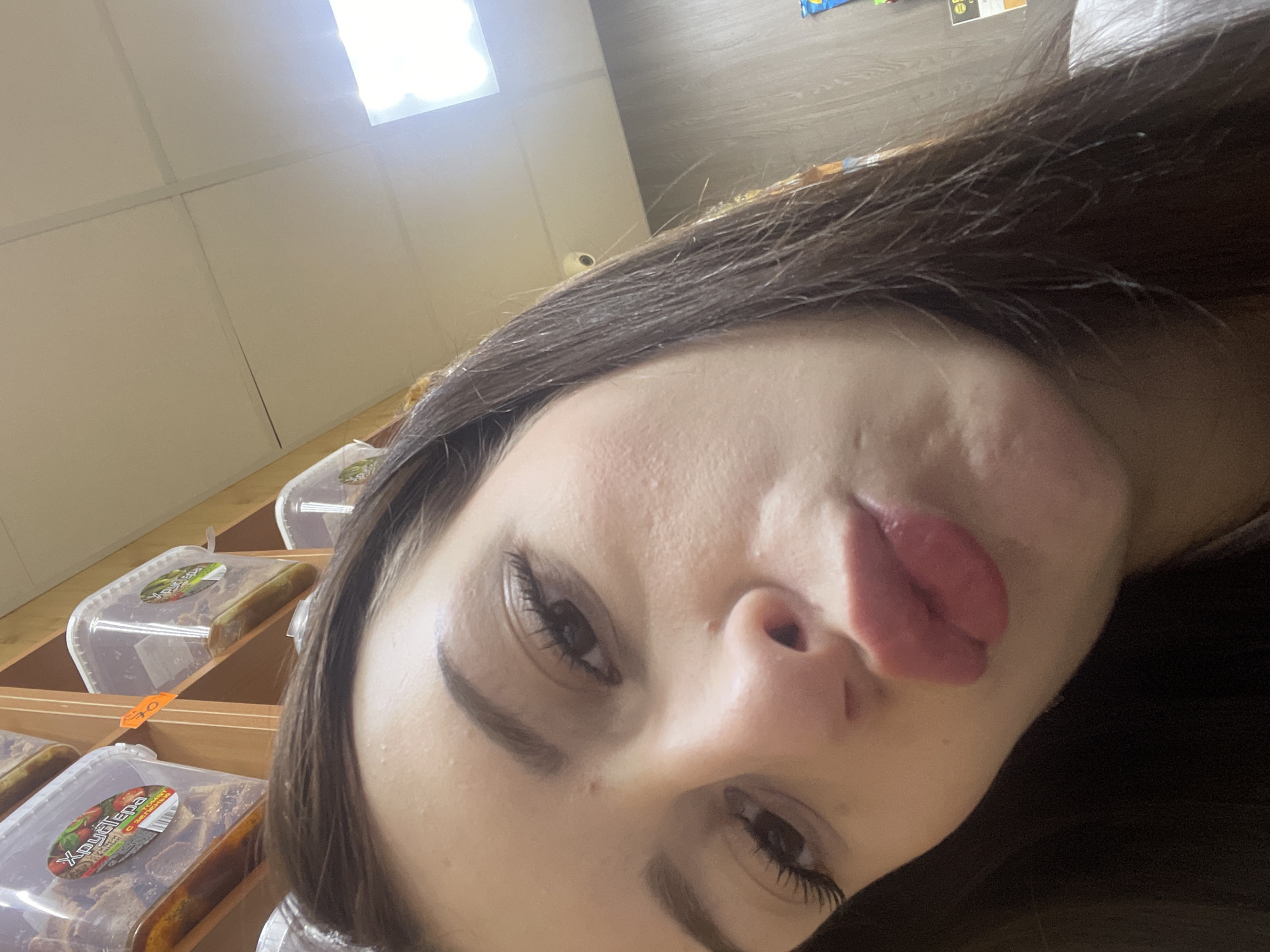 Young woman takes selfie series in Semyonov, Russia