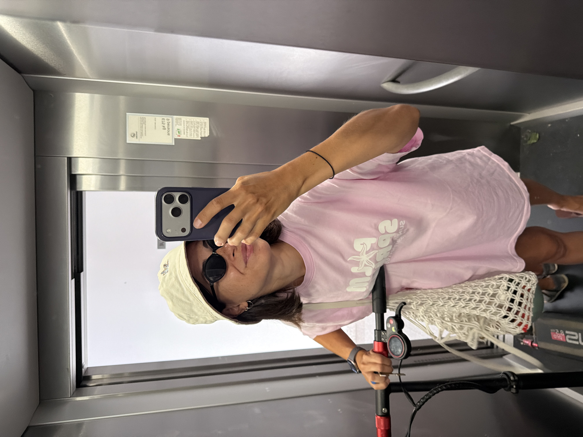 Elevator mirror selfie in Budva, Montenegro