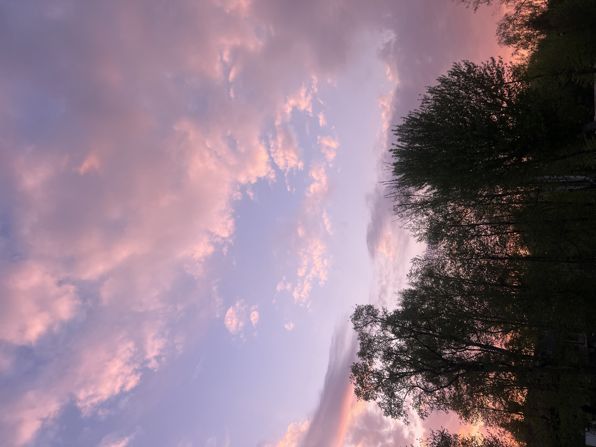 Colorful twilight sky observed over Kazan park