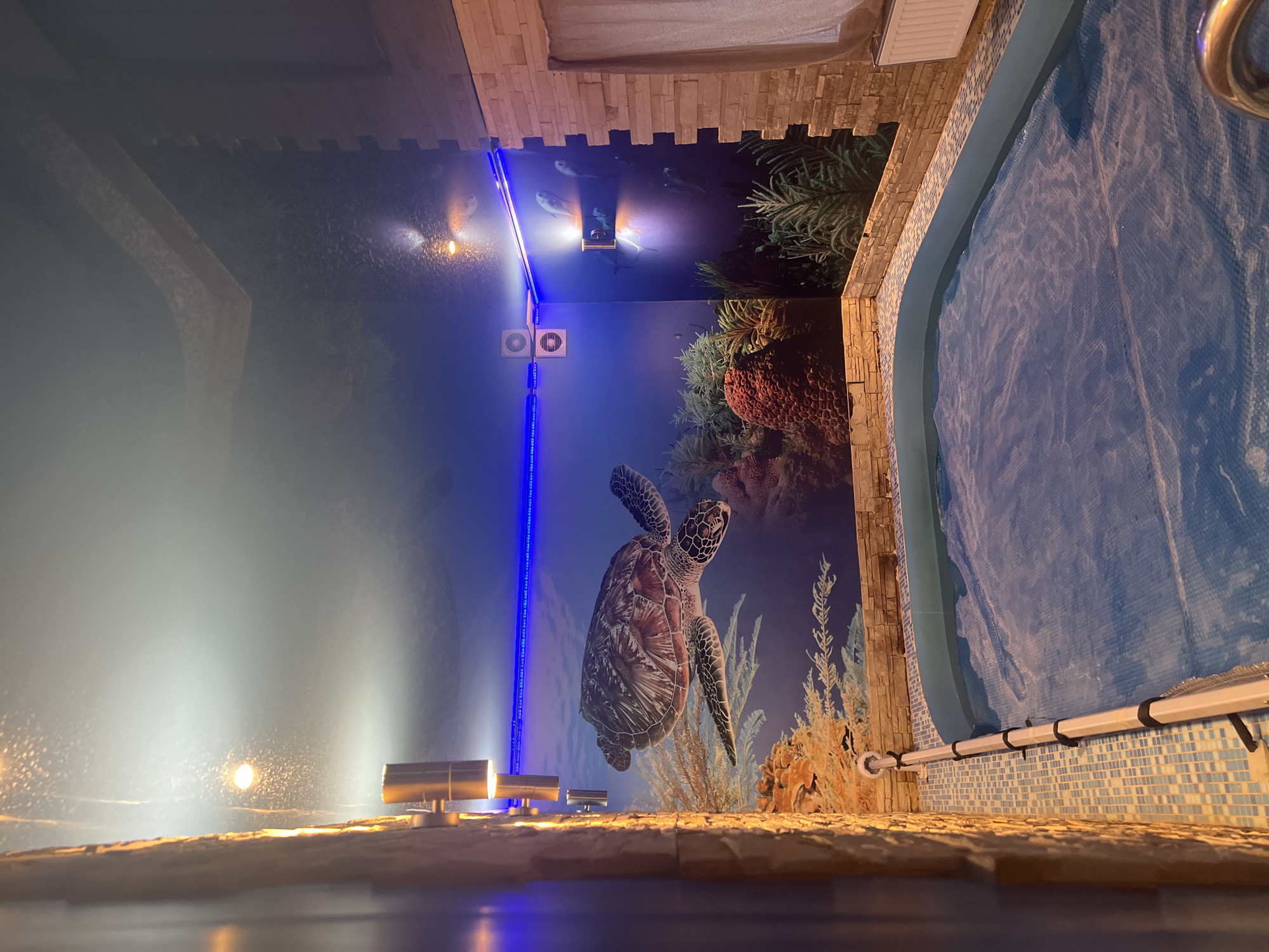 Indoor pool facility and residential spaces documented in Perm