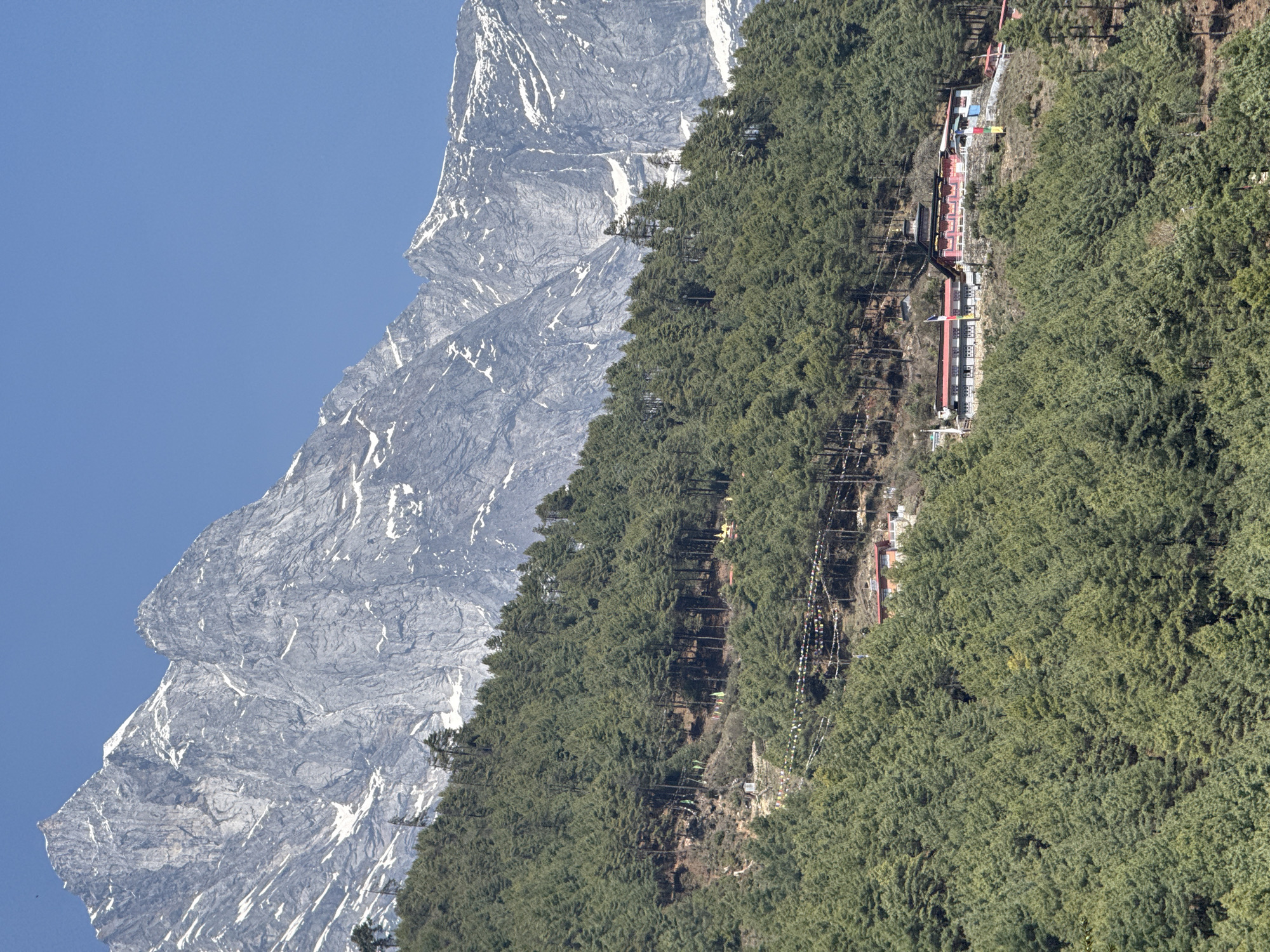 Clear mountain vista captured in Phakding, Nepal