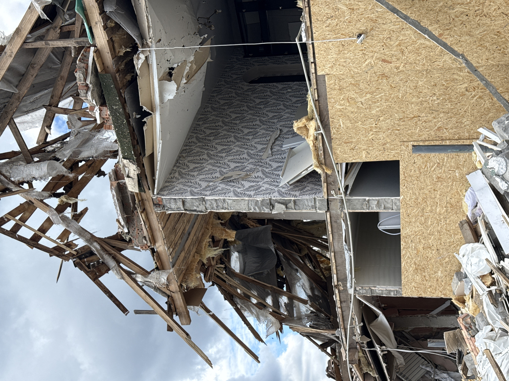 Residential building heavily damaged in Kyiv strike