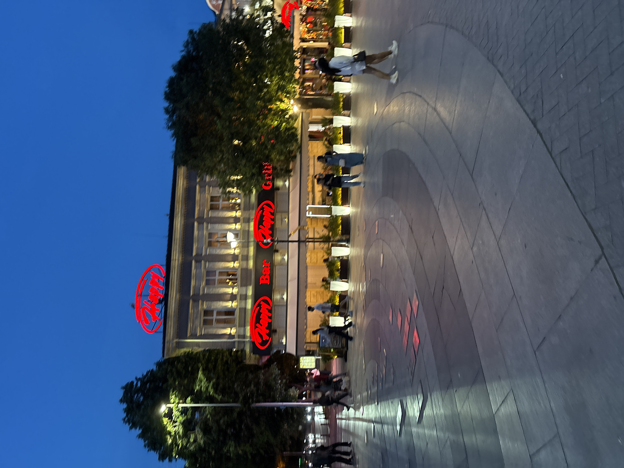 Evening street life and entertainment documented across Varna Bulgaria