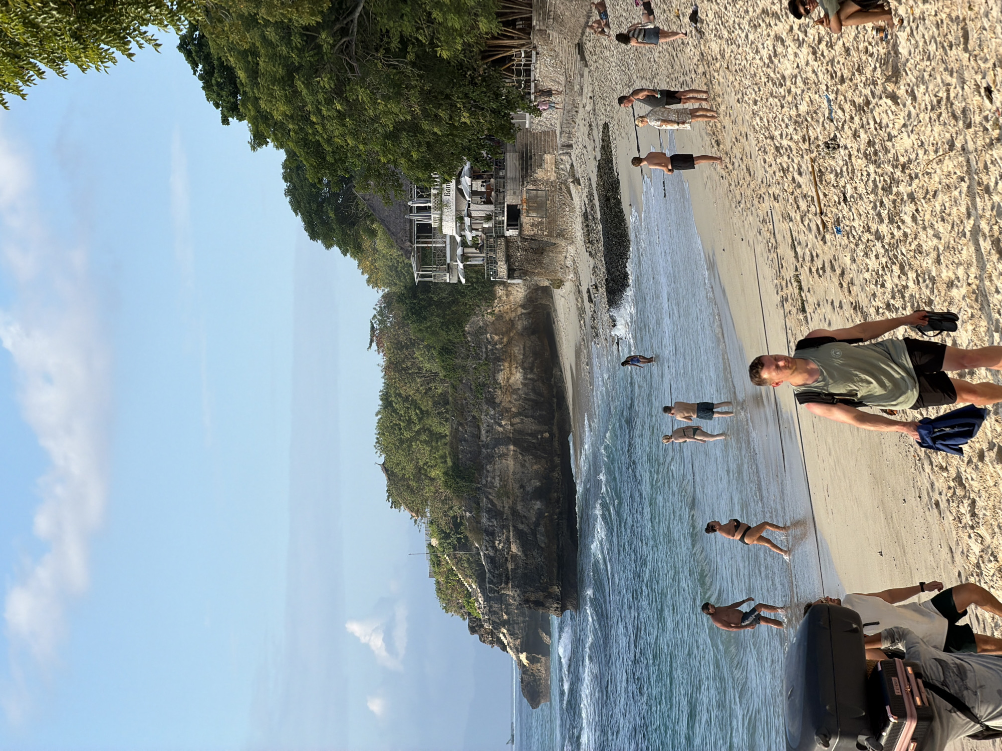 Morning beach tourism activities captured across Nusa Penida, Indonesia