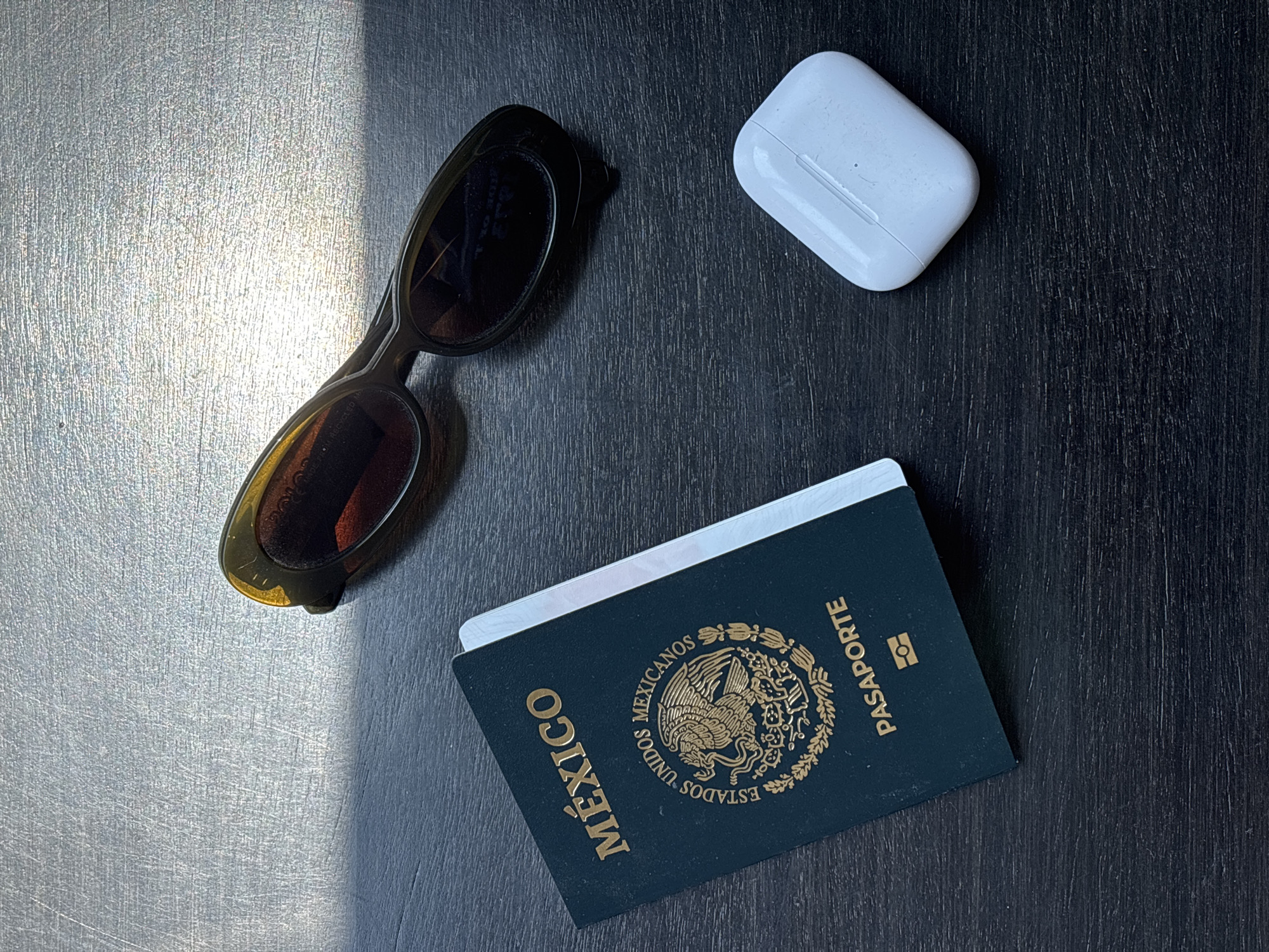 Personal belongings and audio equipment documented across Mexican locations