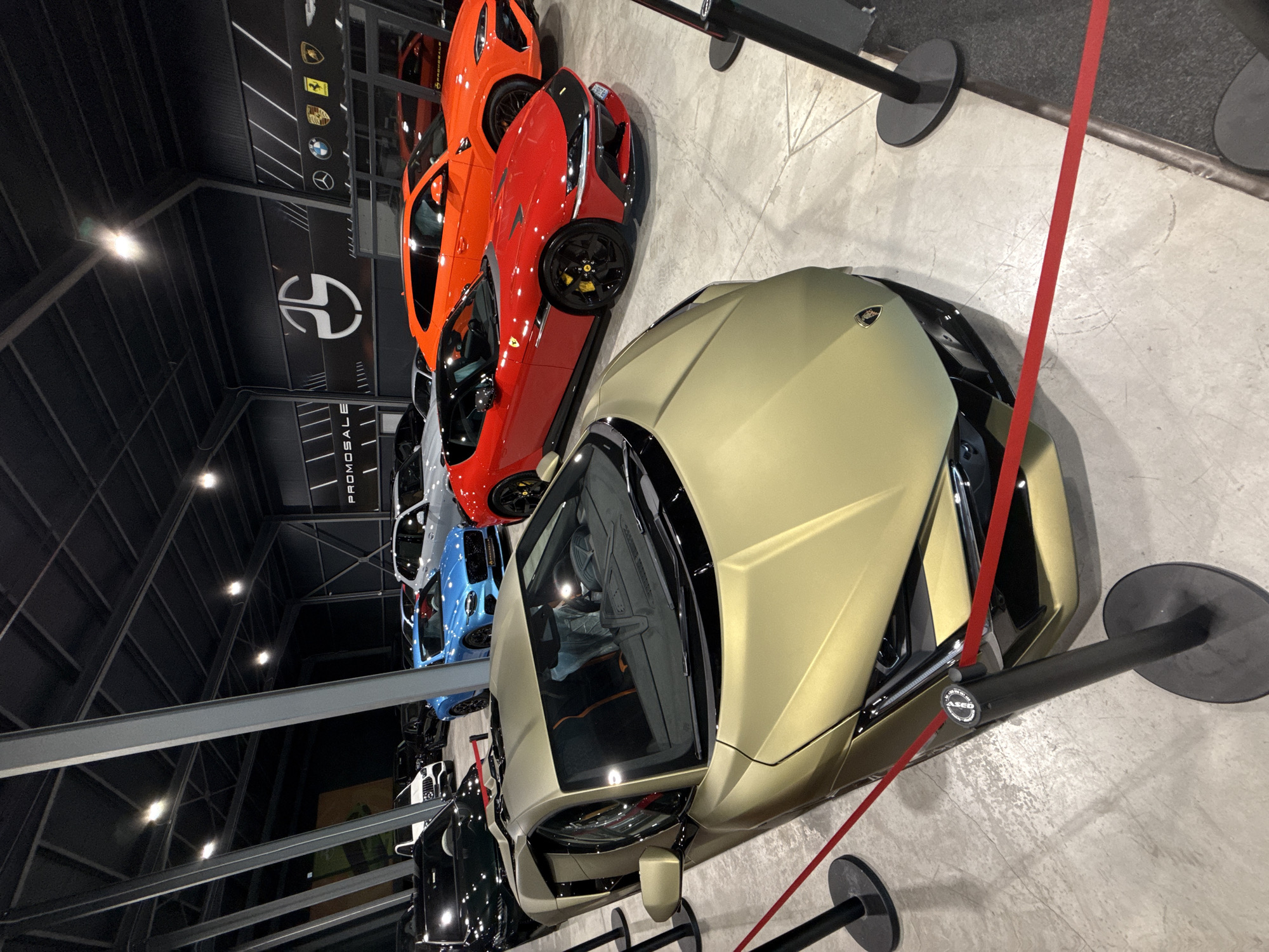 Luxury car collection documented at Plovdiv dealership showroom