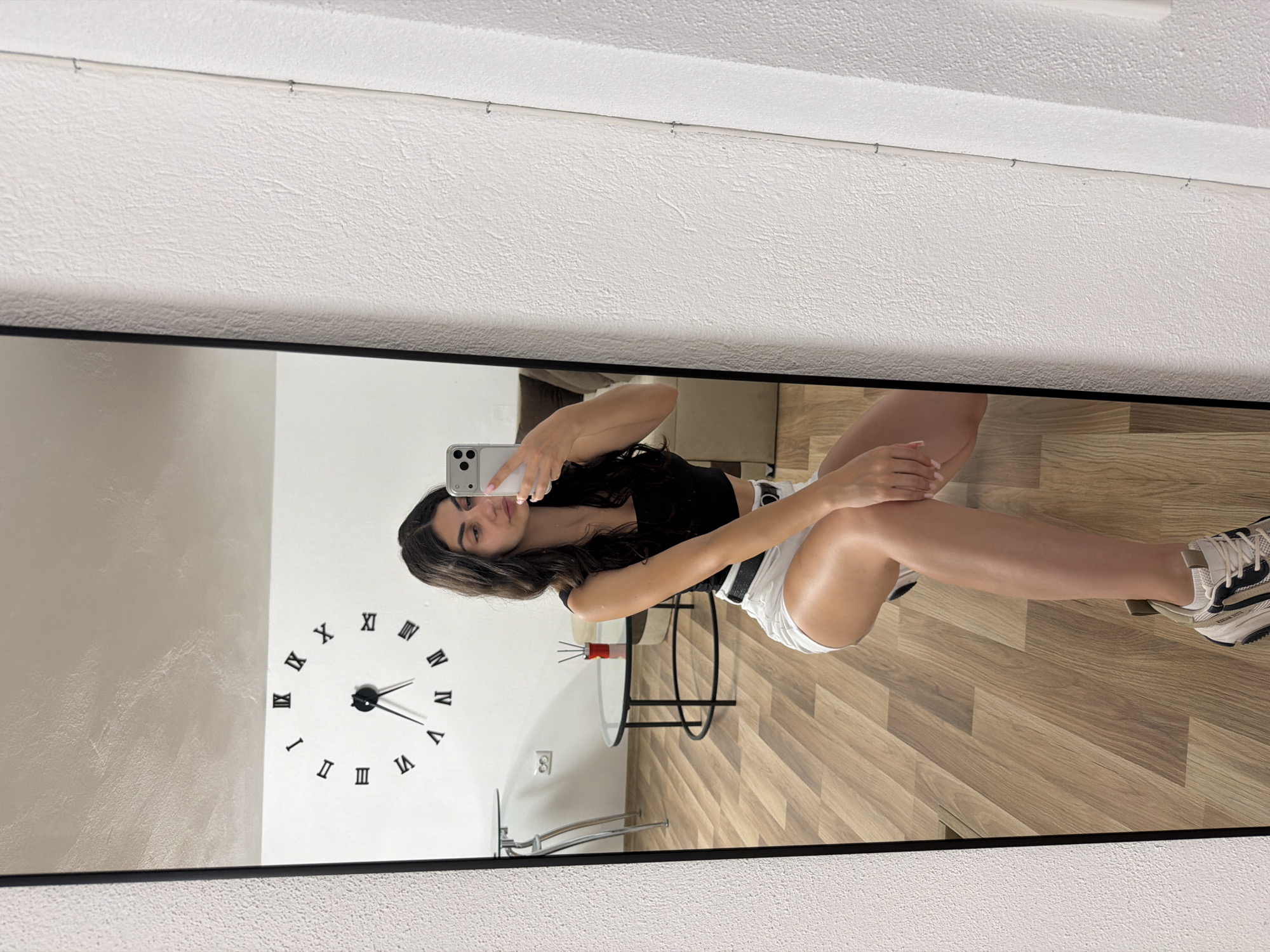 Mirror selfie session in a Gabrovo home, June 2026