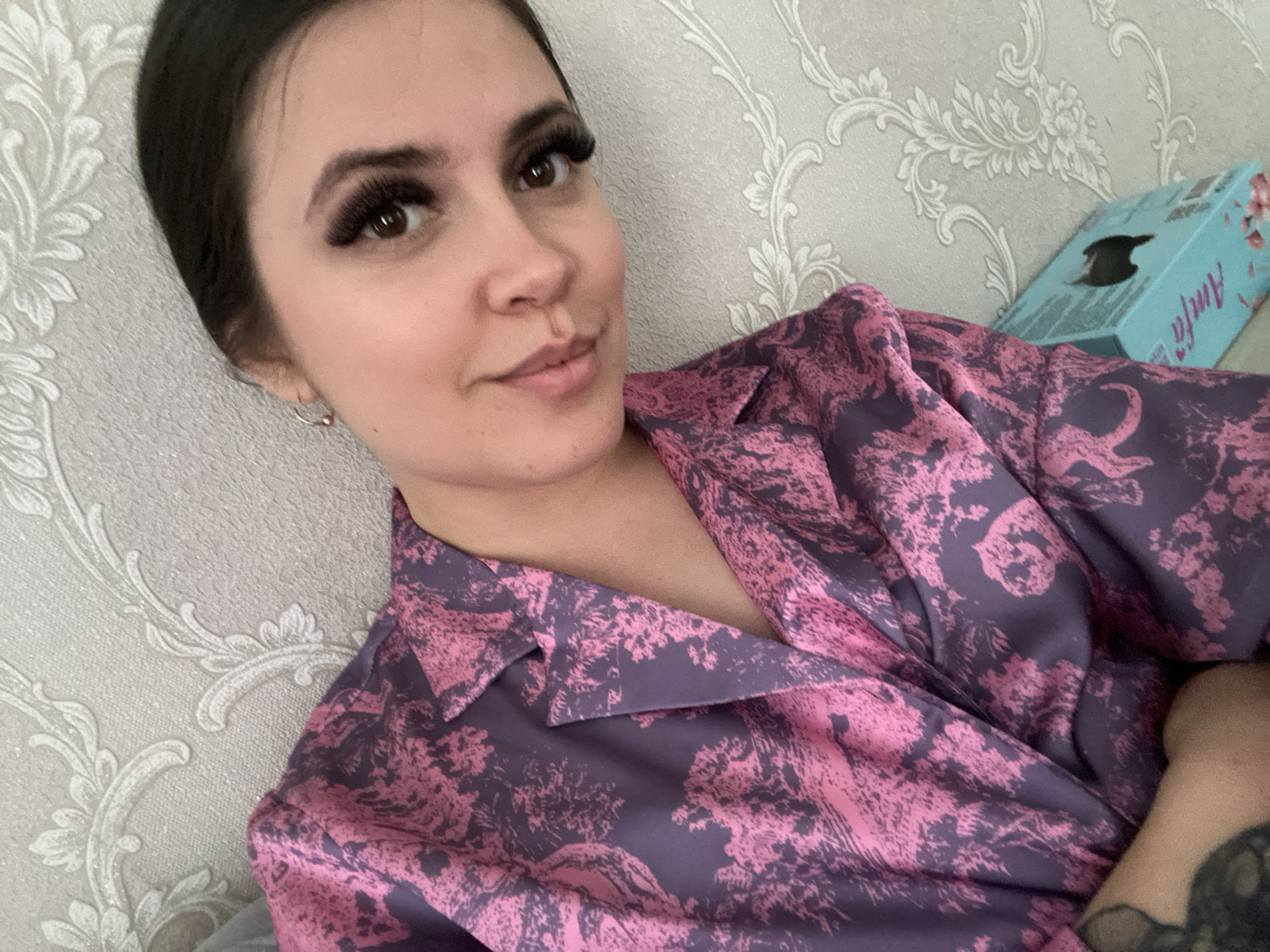 Woman takes indoor selfies in Chaikovsky, Russia