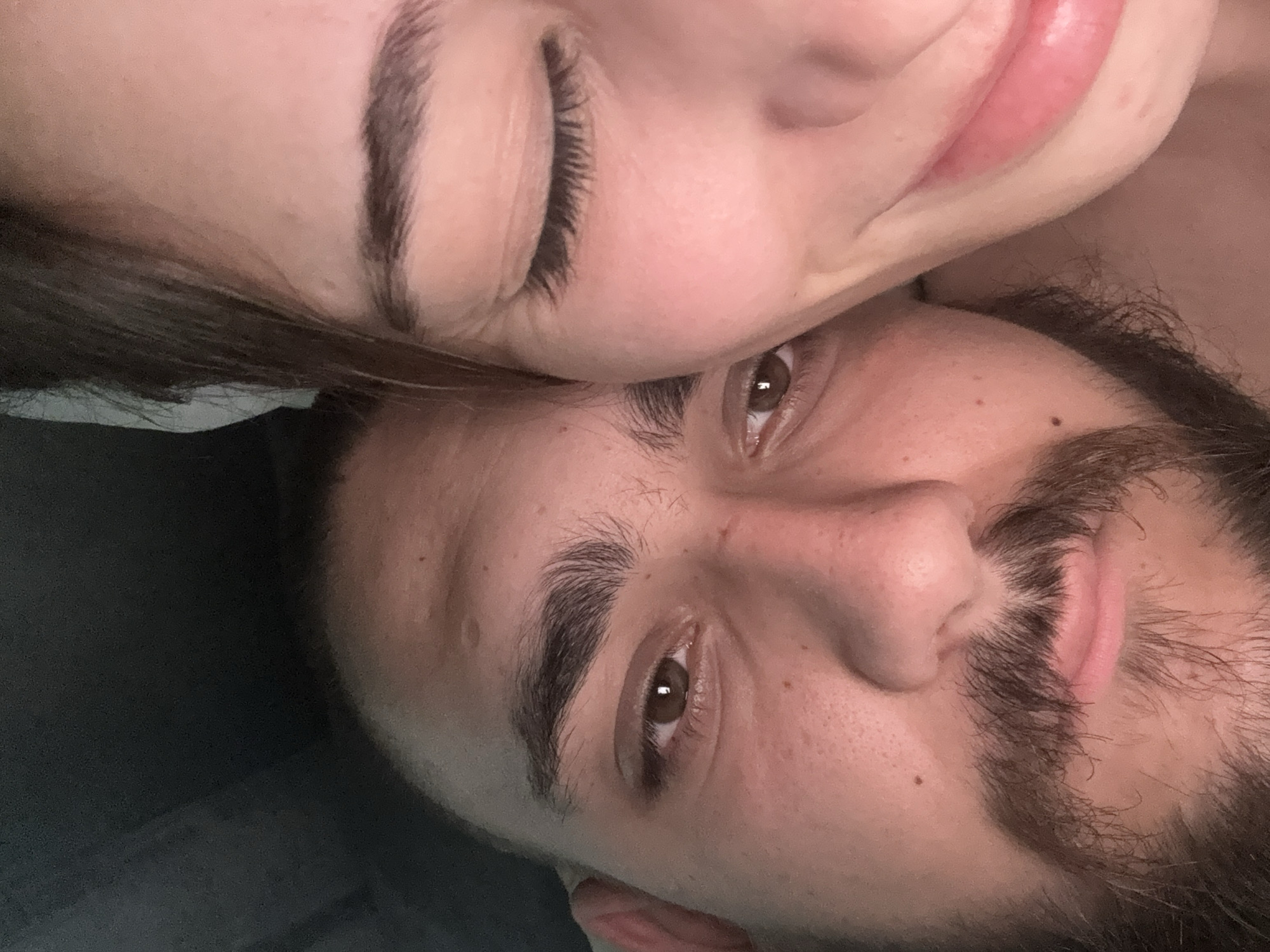 Intimate moment captured between two people in Pernik, Bulgaria
