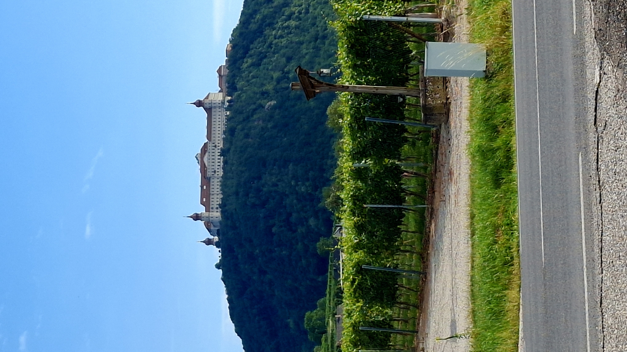 Hilltop monastery and vineyard views near Palt, Austria