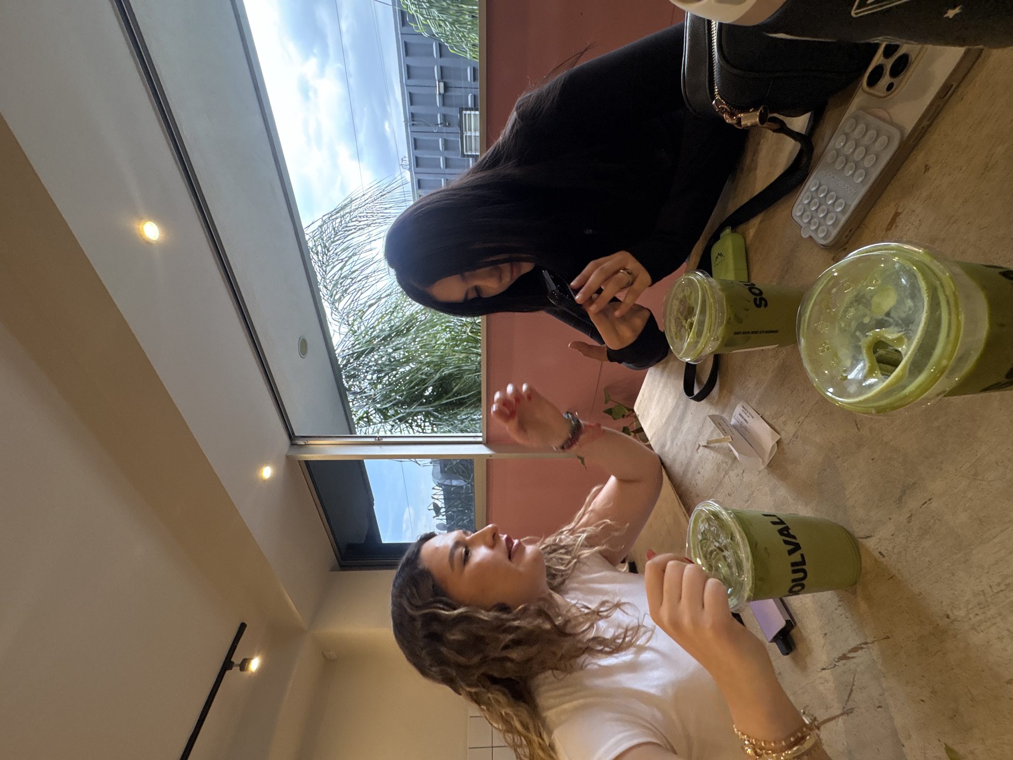 Late-night matcha cafe visit documented in Puebla