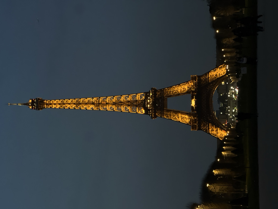 Evening scenes captured across Paris including Eiffel Tower views