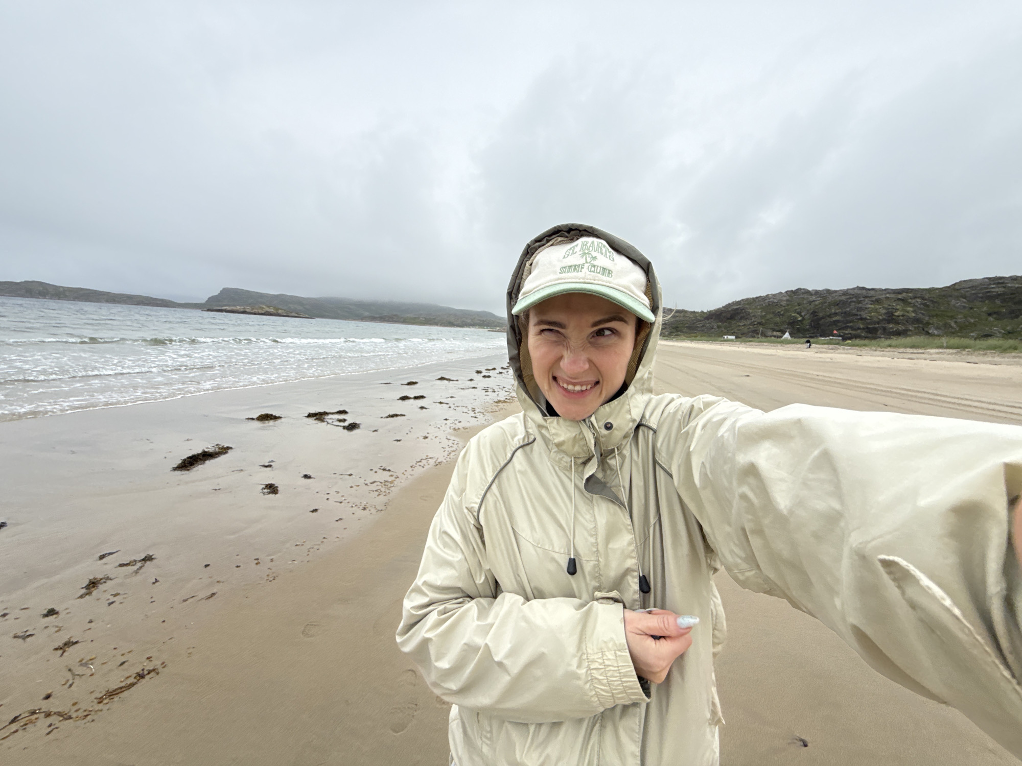 Overcast day on a remote Arctic beach in Teriberka