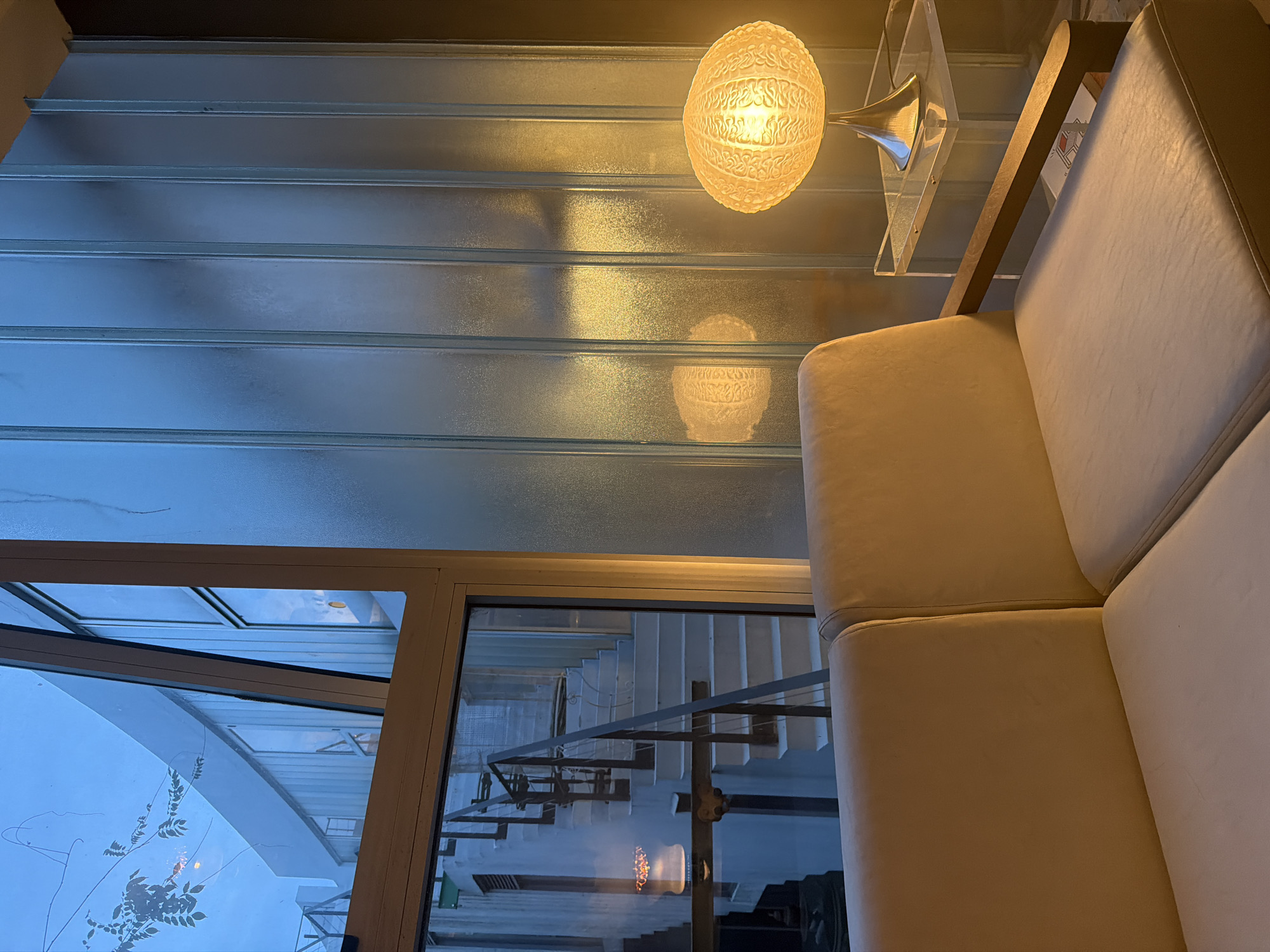 Design showroom interiors documented in Buenos Aires evening