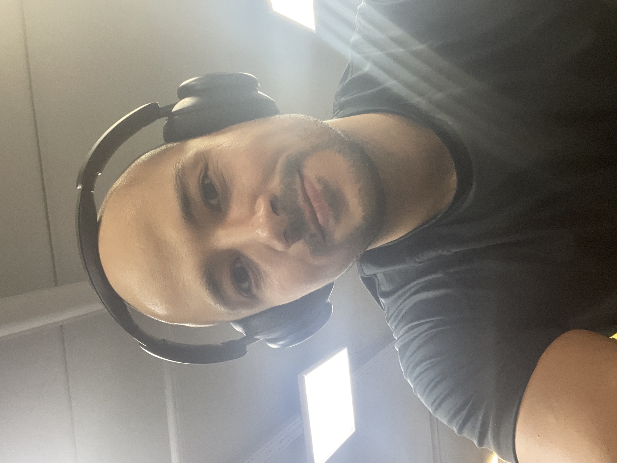 Man in headphones photographed in Izhevsk building