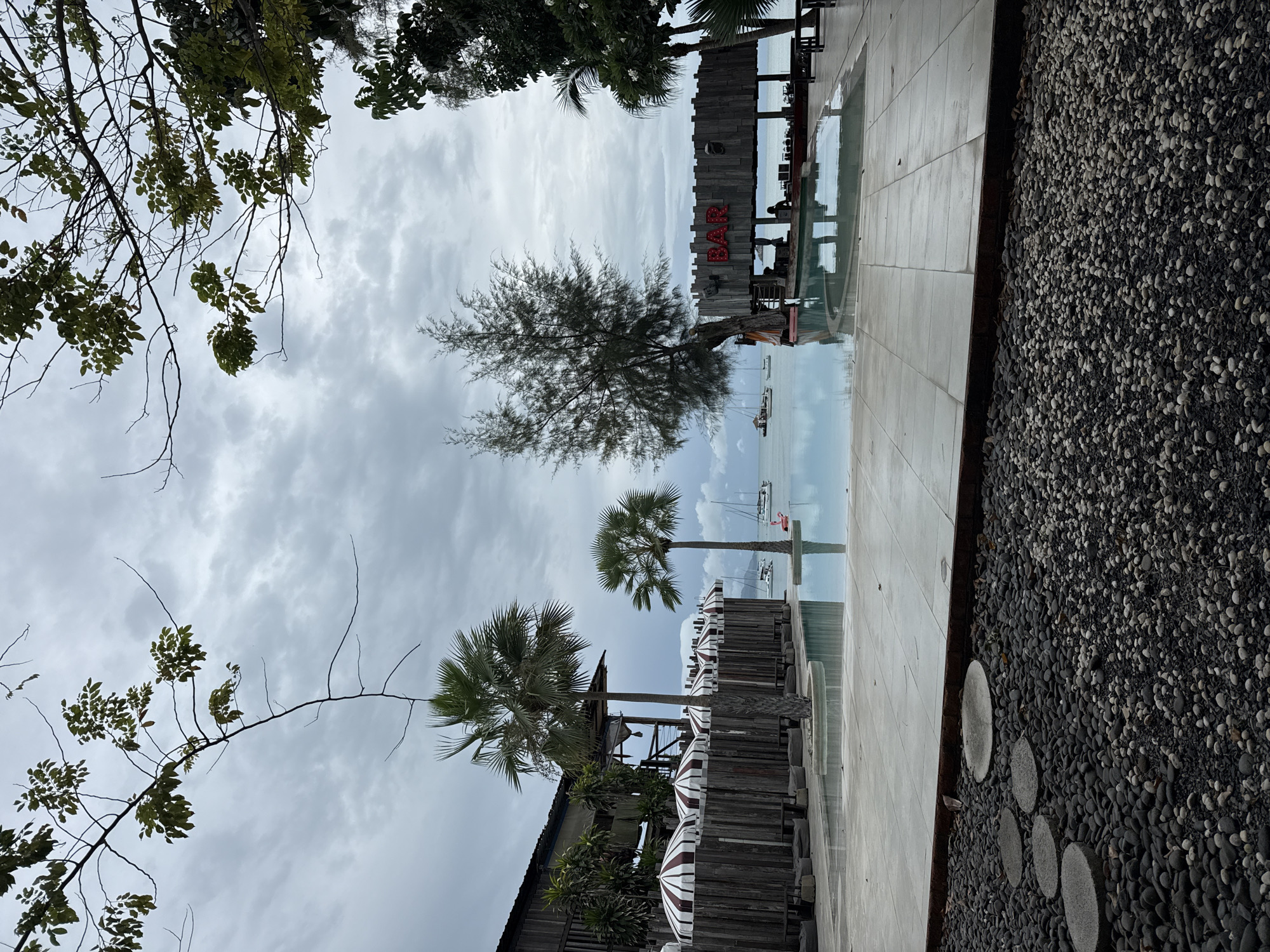 Ko Samui resort and bay scene on a cloudy morning
