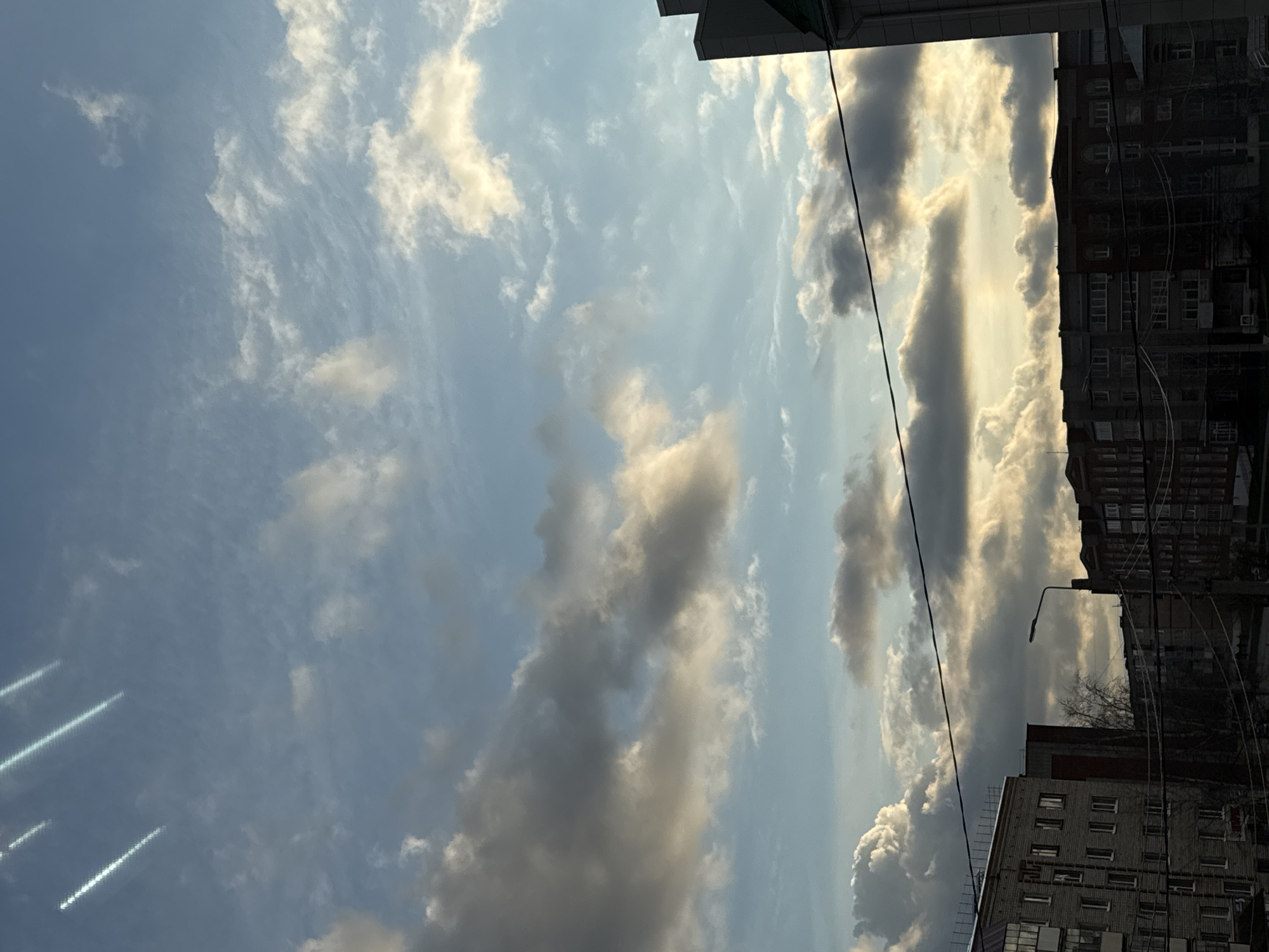 Dramatic sky conditions observed over Chernushka, Russia residential areas