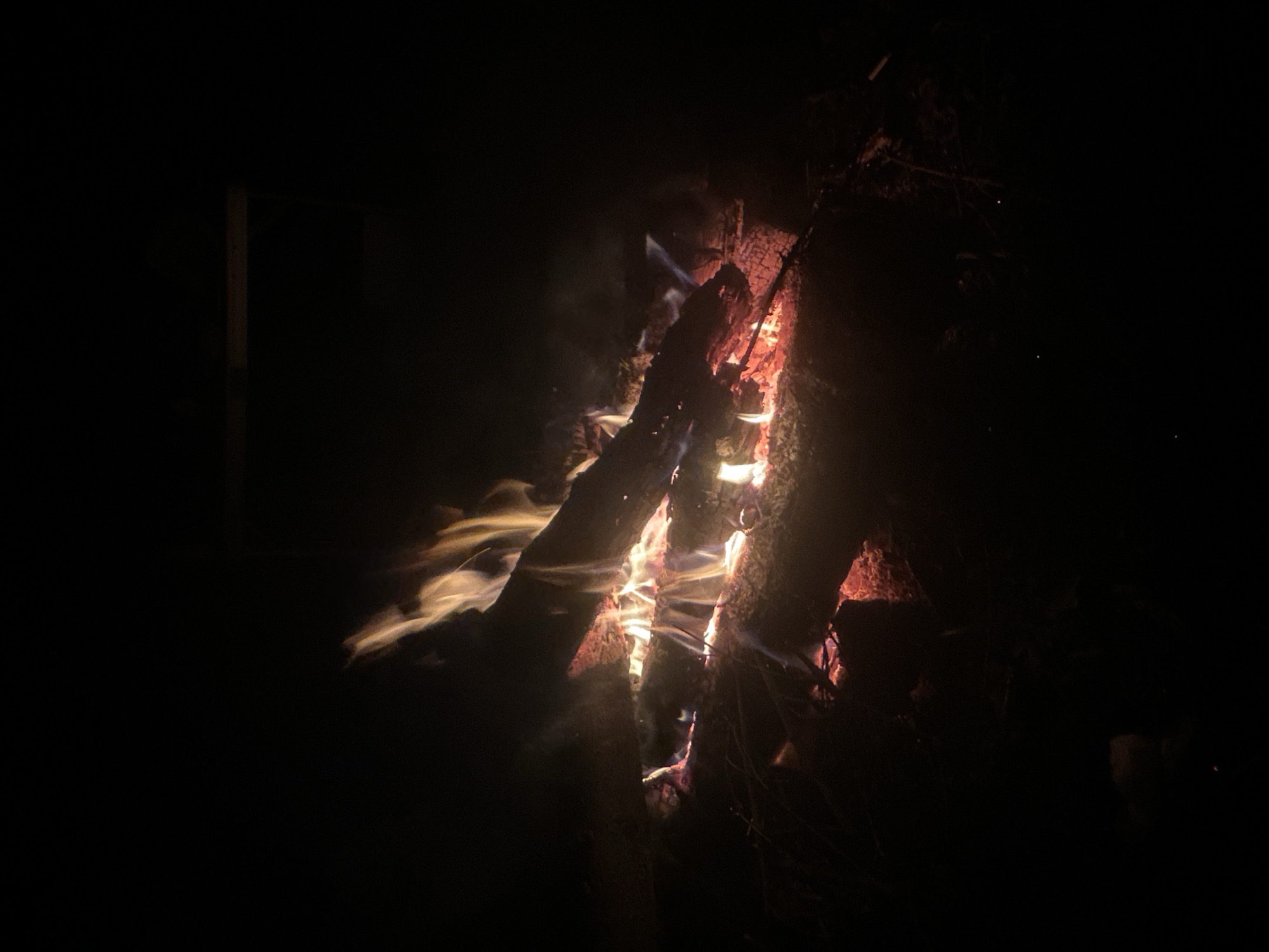 Nighttime bonfire documented in rural Belarus village council area
