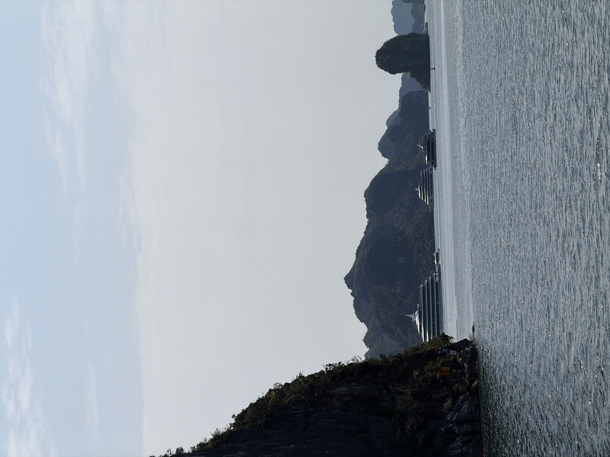 Morning panoramic view captured of Ha Long Bay's limestone formations