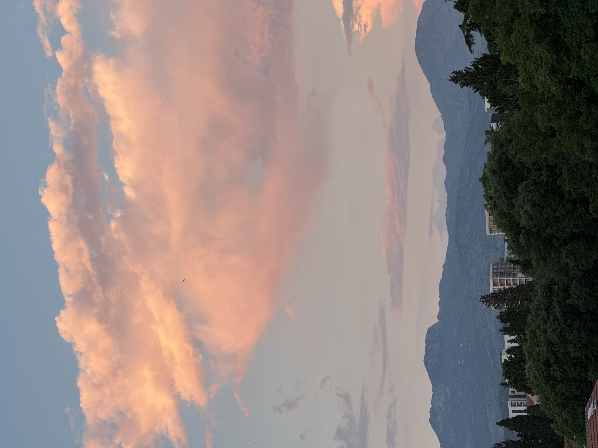 Sunset documented over Podgorica mountains on May 26