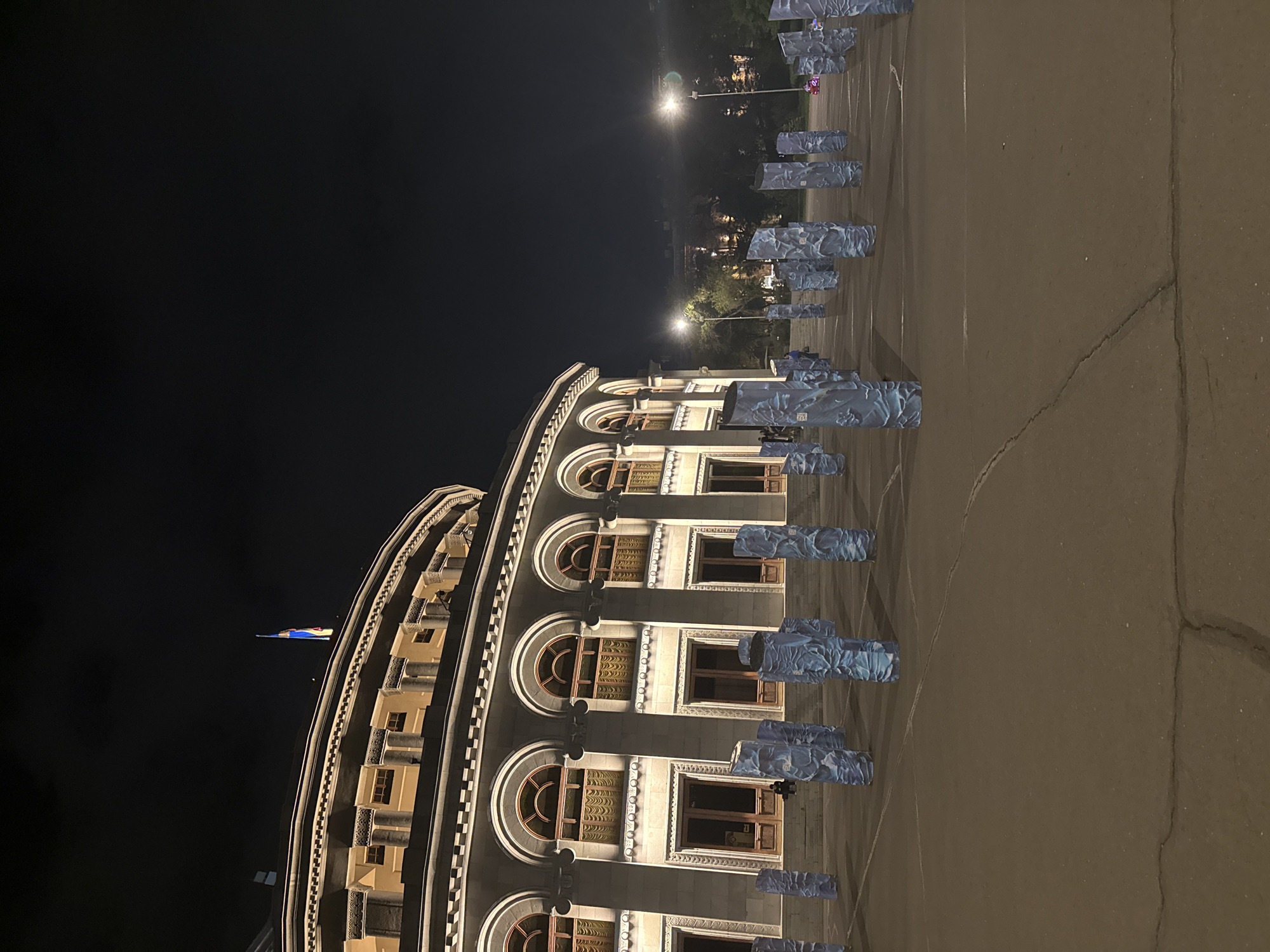 Armenian Government Building observed at night in Yerevan