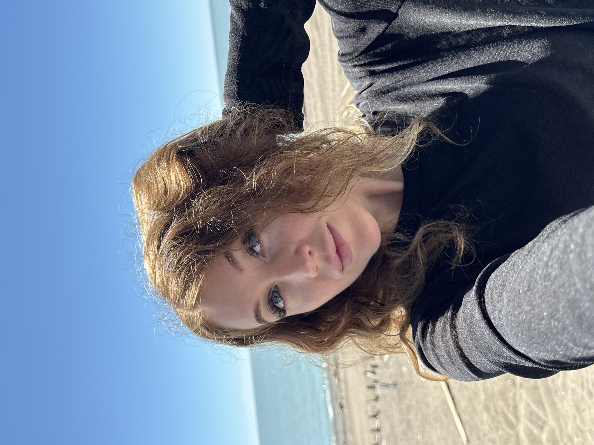 Woman documents morning routine in coastal Abkhazia resort town