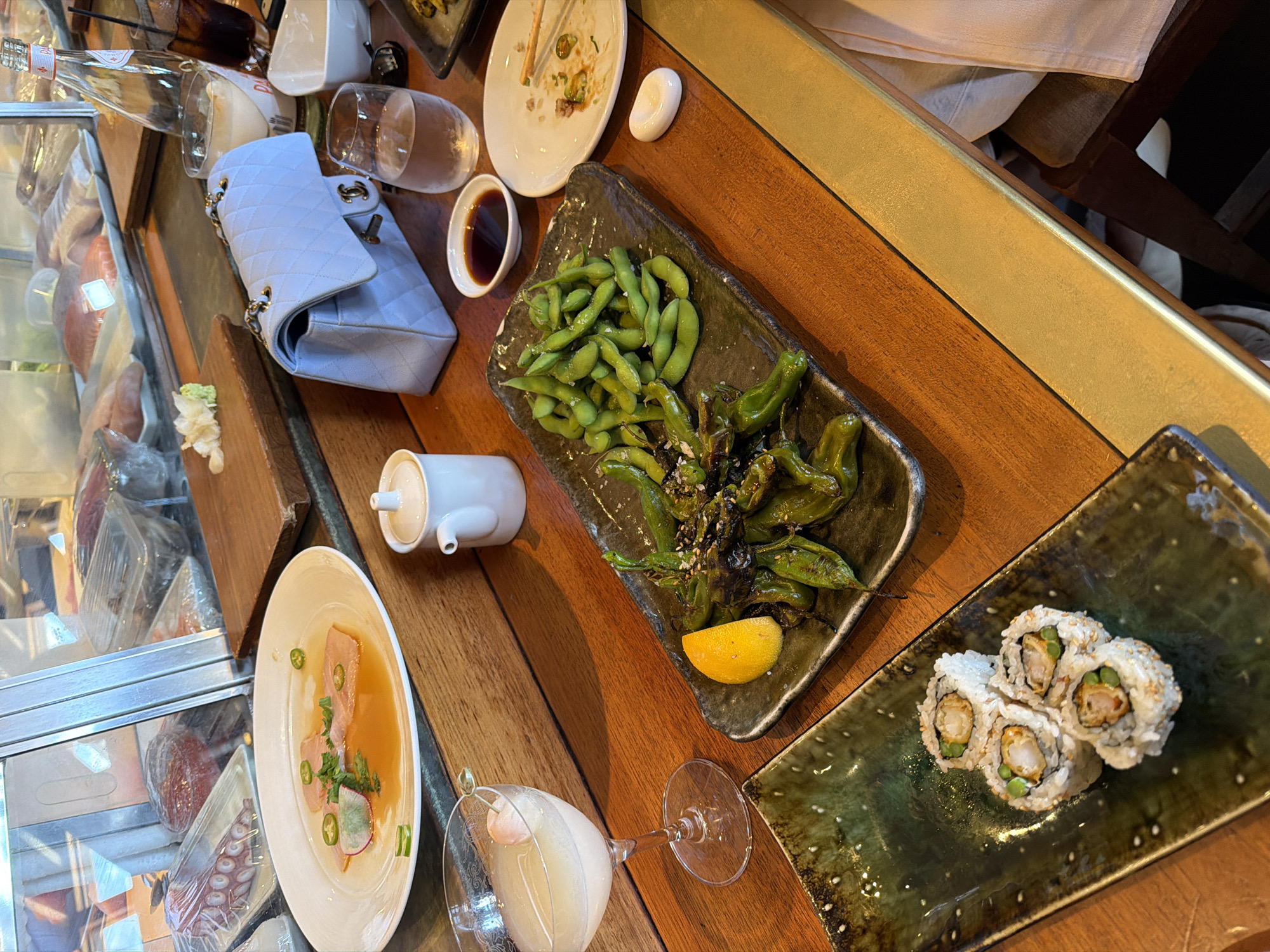 Restaurant scene captured in Malibu featuring fresh seafood display