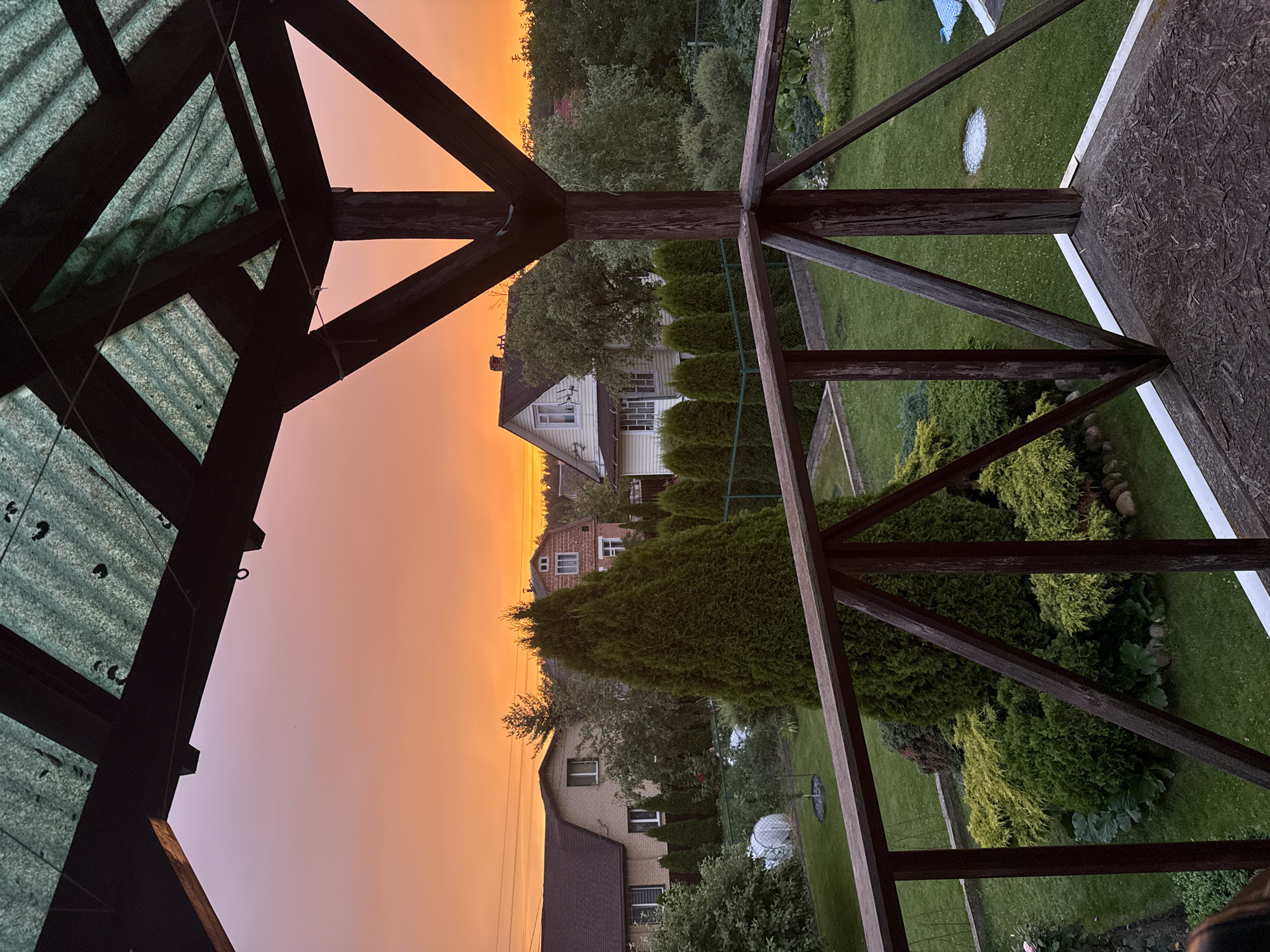 Dusk falls over rural Belarus in two perspectives