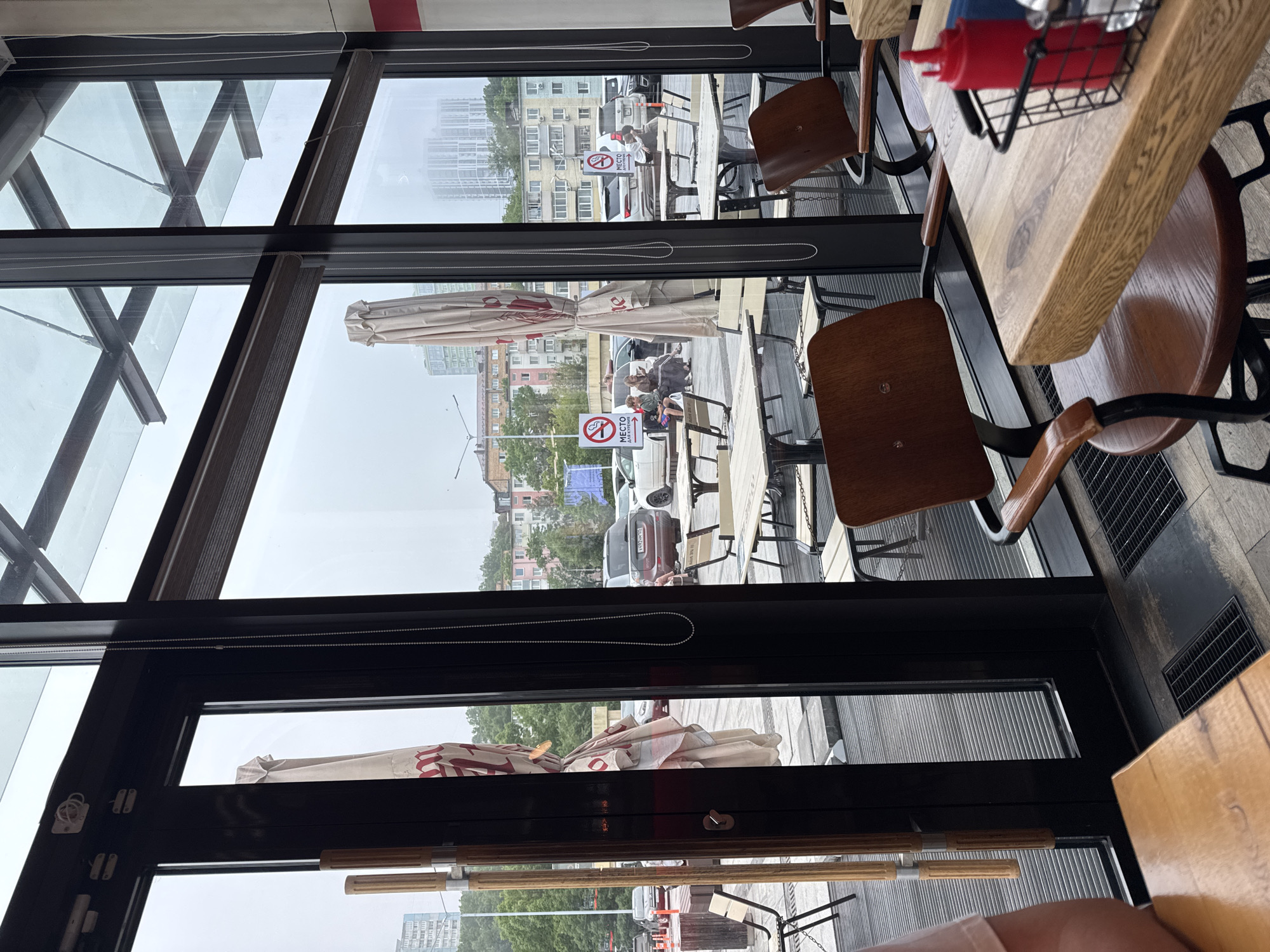 Inside a Vladivostok café with industrial décor and cold drinks