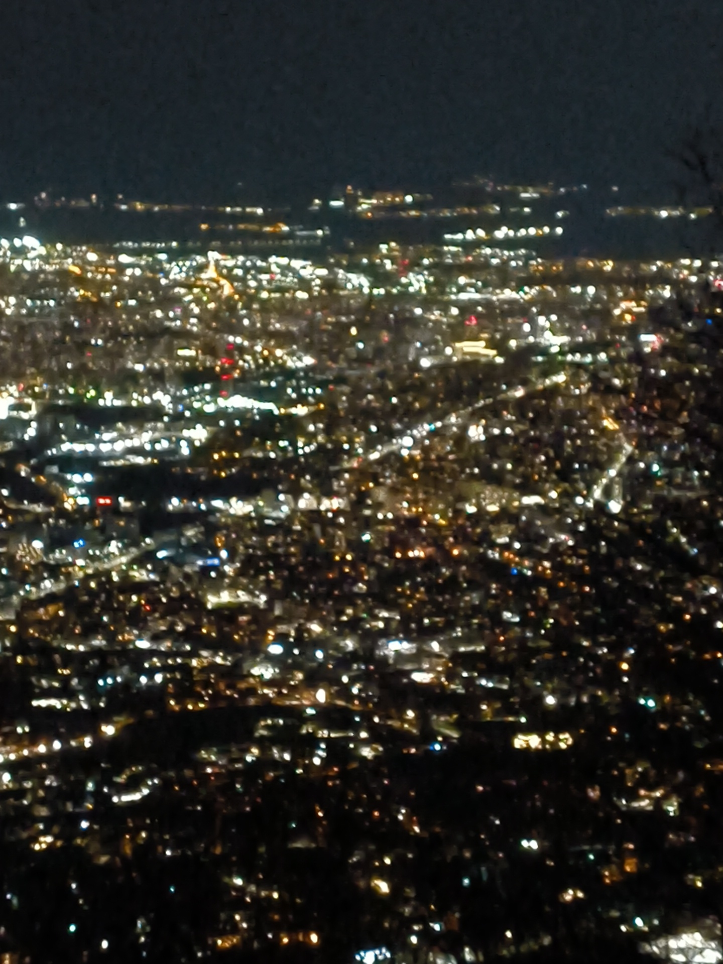 Evening cityscape captured from elevated view in Sofia, Bulgaria