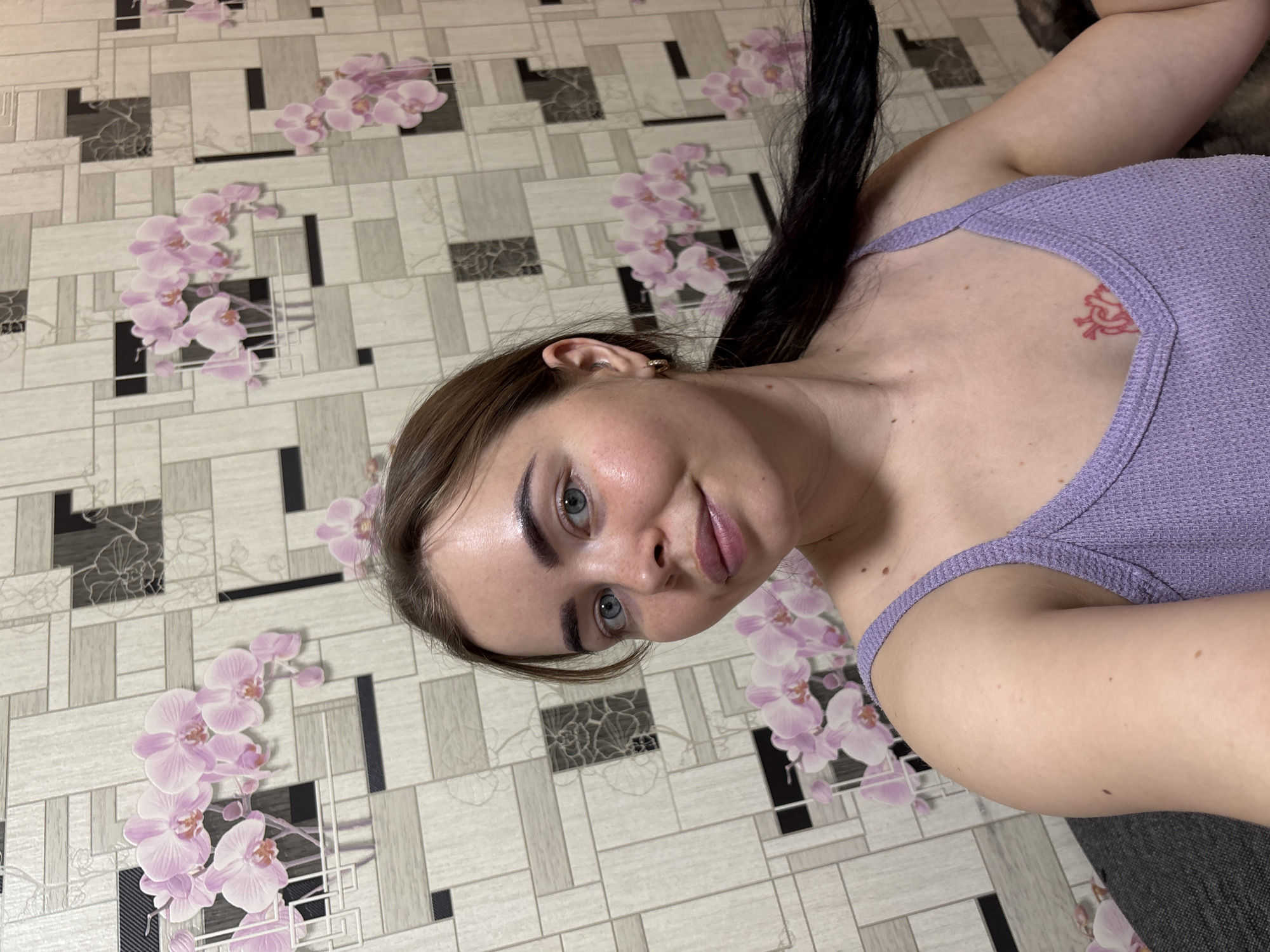 Woman photographed in selfie in Izhevsk, Russia