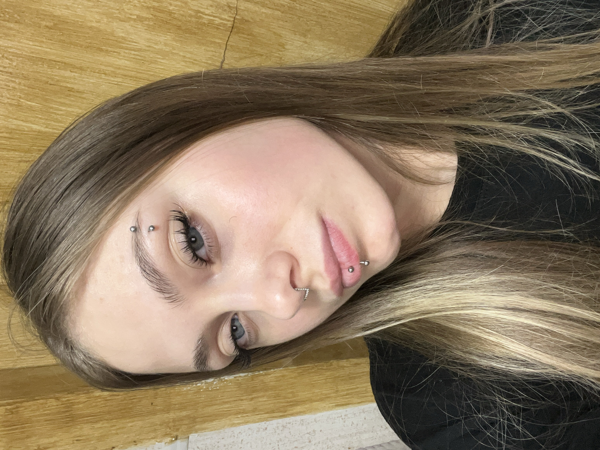 Young woman with facial piercings observed in Фоки, Russia