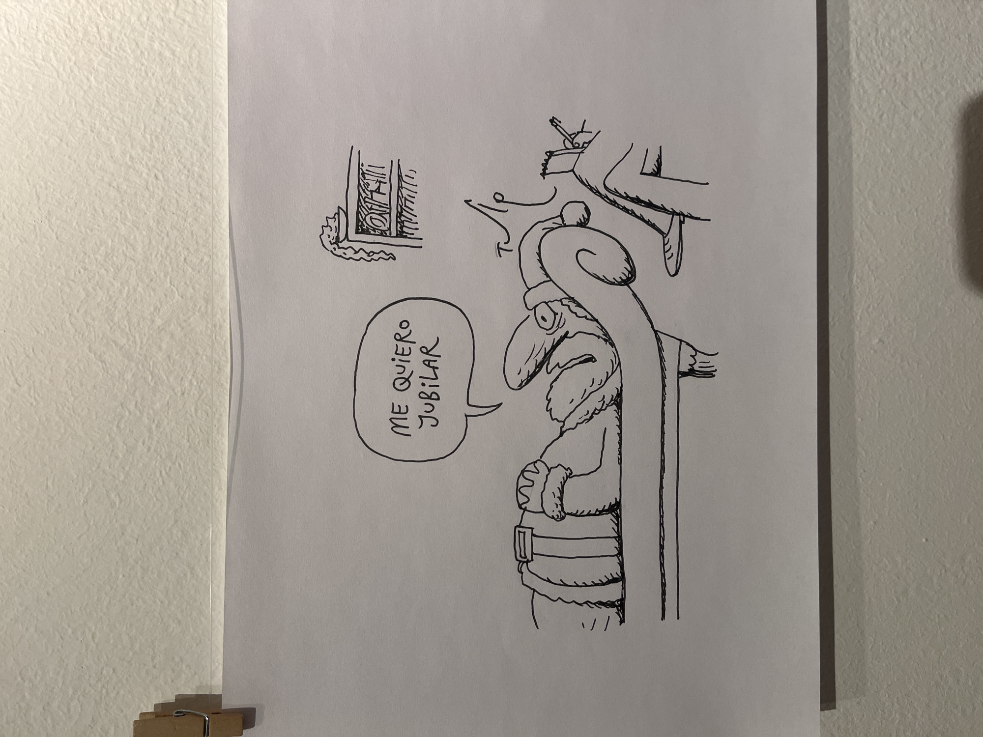 Cartoon art exhibition documented in Buenos Aires
