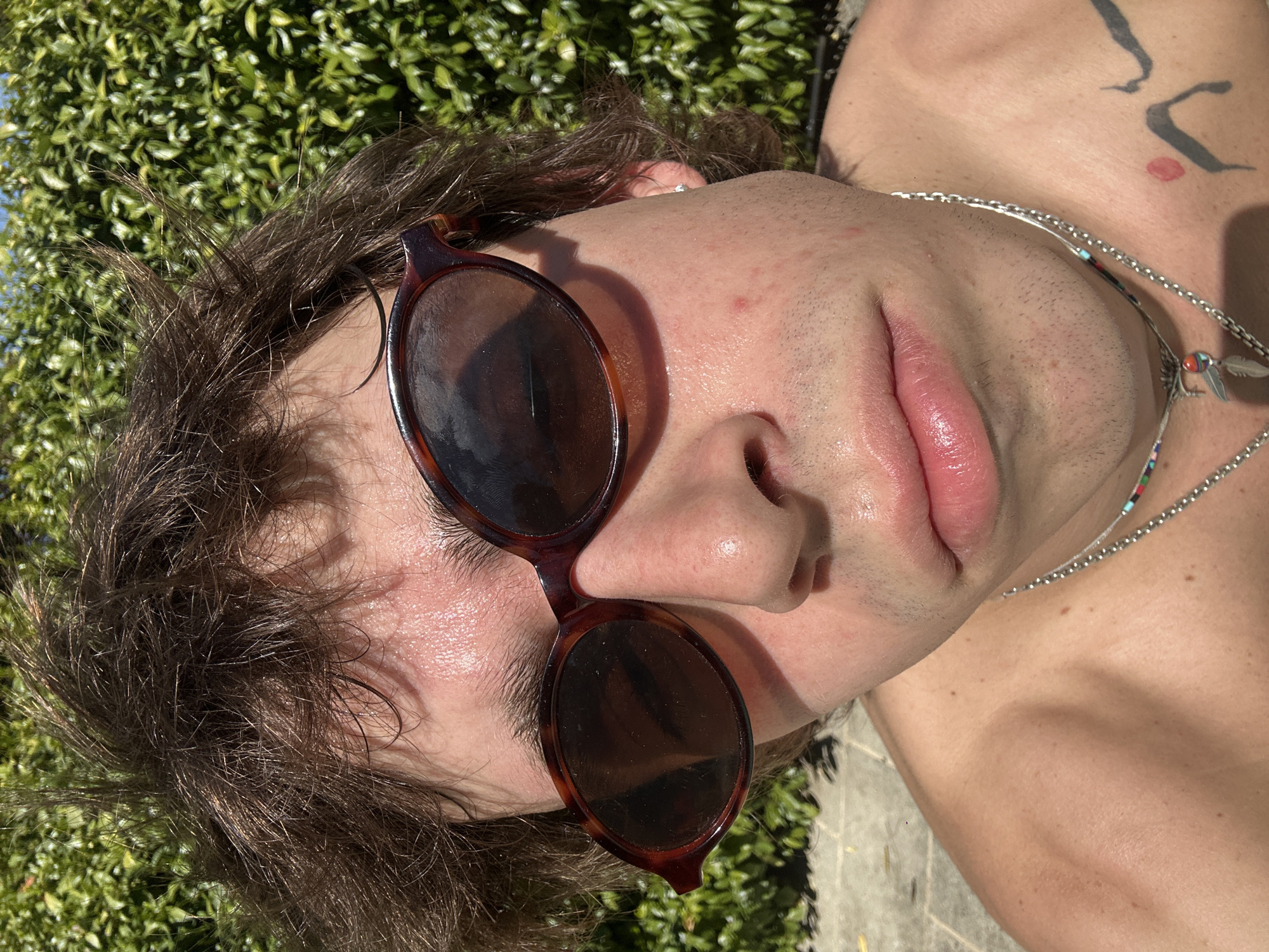 Eyewear promotion captured alongside casual portrait in Lourmarin