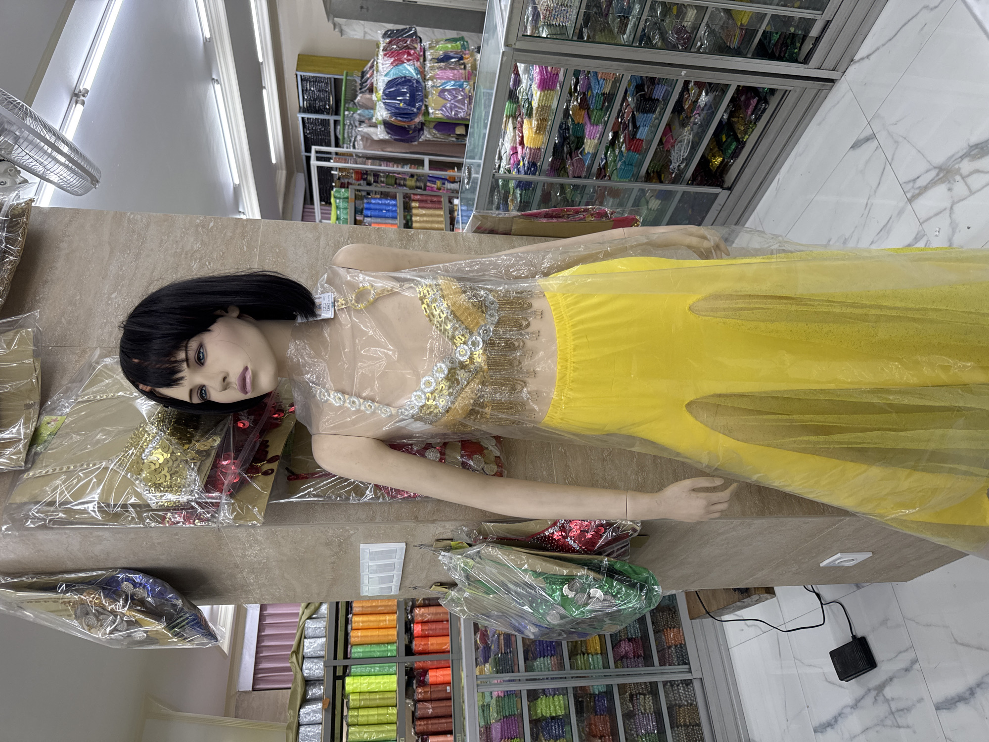 Belly-dancing mannequin displayed in Kuta store