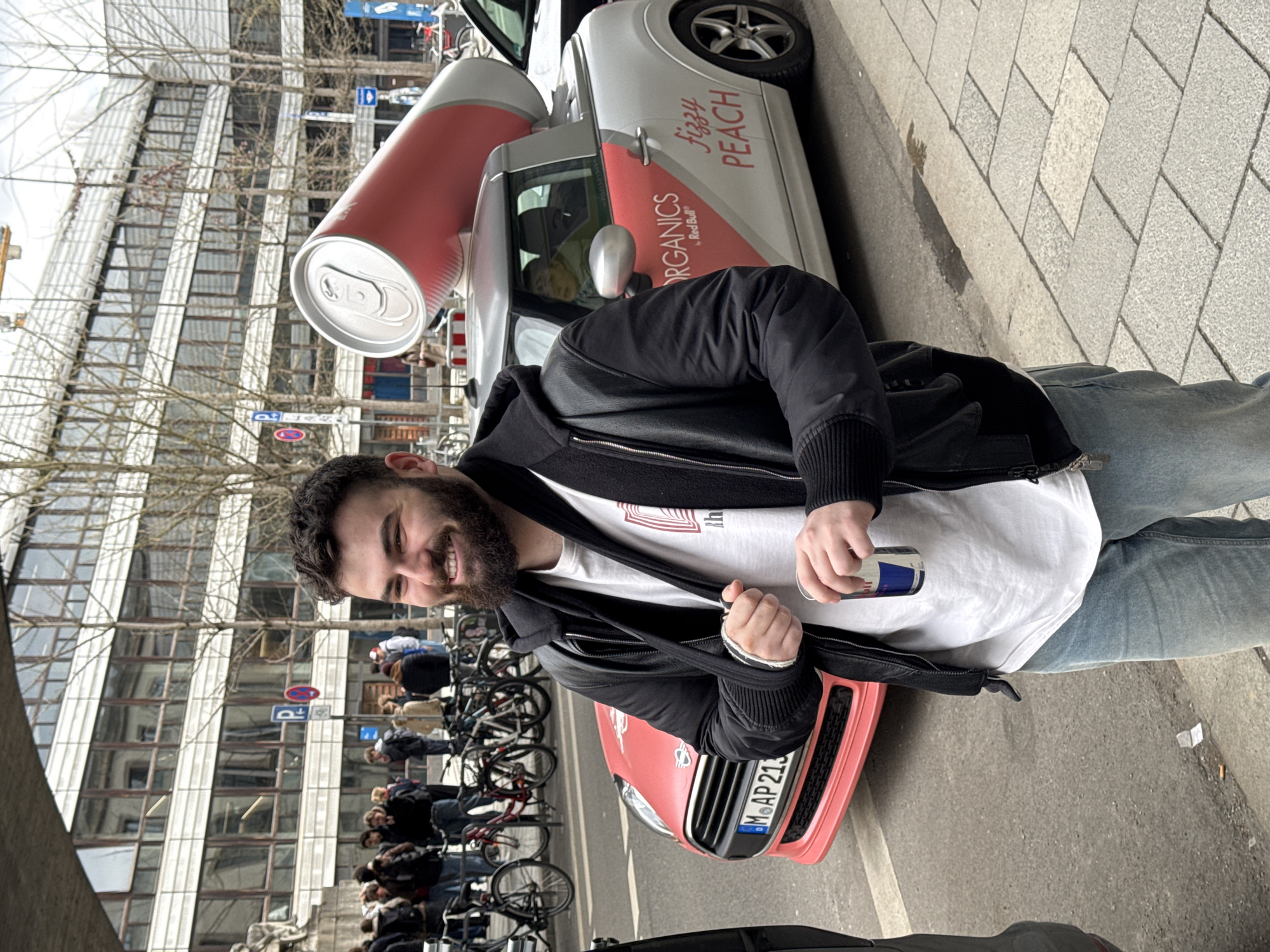 Red Bull promotional Mini Cooper spotted on Munich streets
