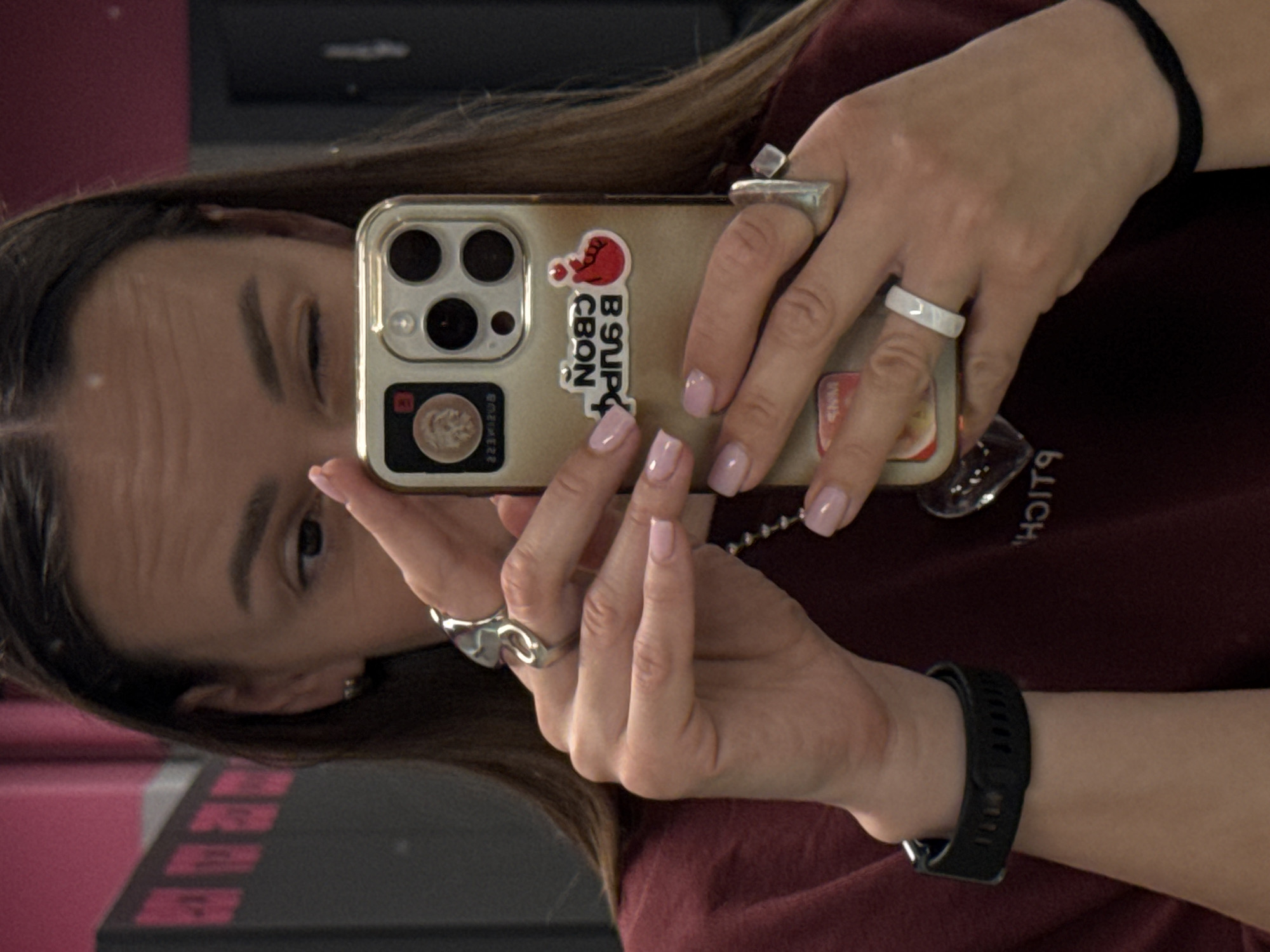 Woman takes mirror selfies in Sochi locker room