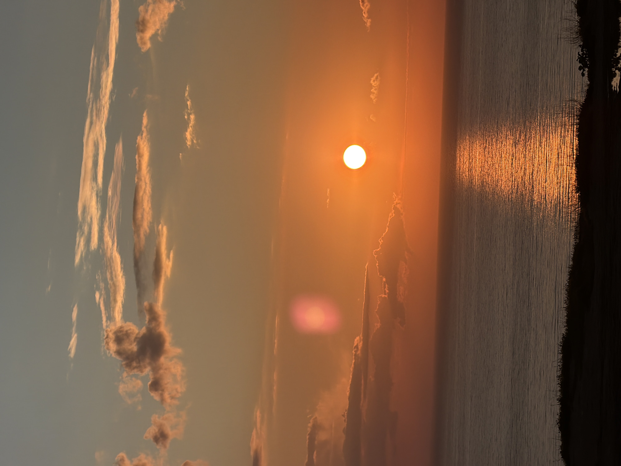 Sunset observed over Black Sea in Anapa, Russia